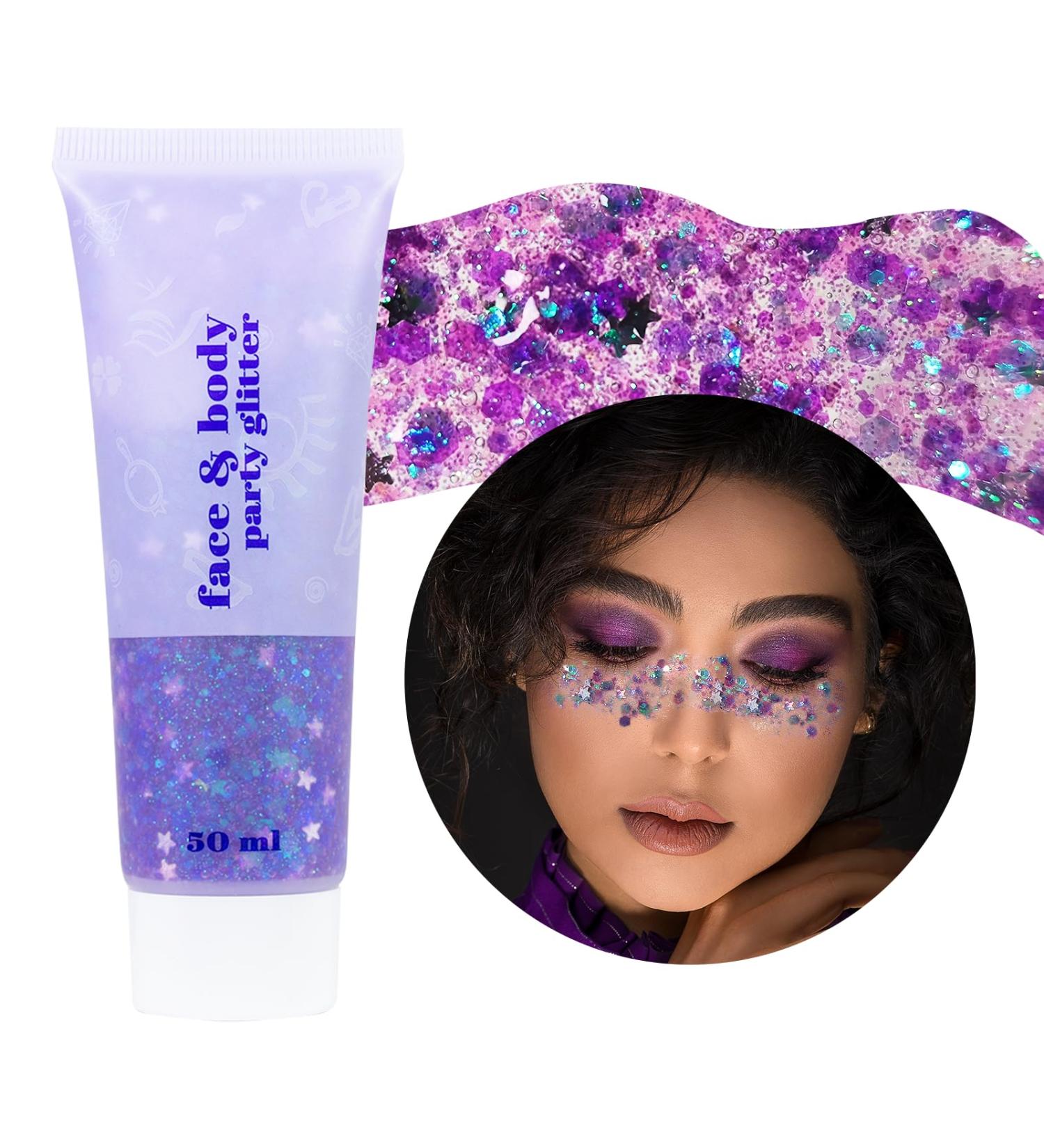 Buy Prreal Body Glitter Gel 50ml - Holographic Face & Body Sequins Chunky Glitter for Nails Hair & Makeup | Festival Shimmer - Buy Online on GoSupps.com