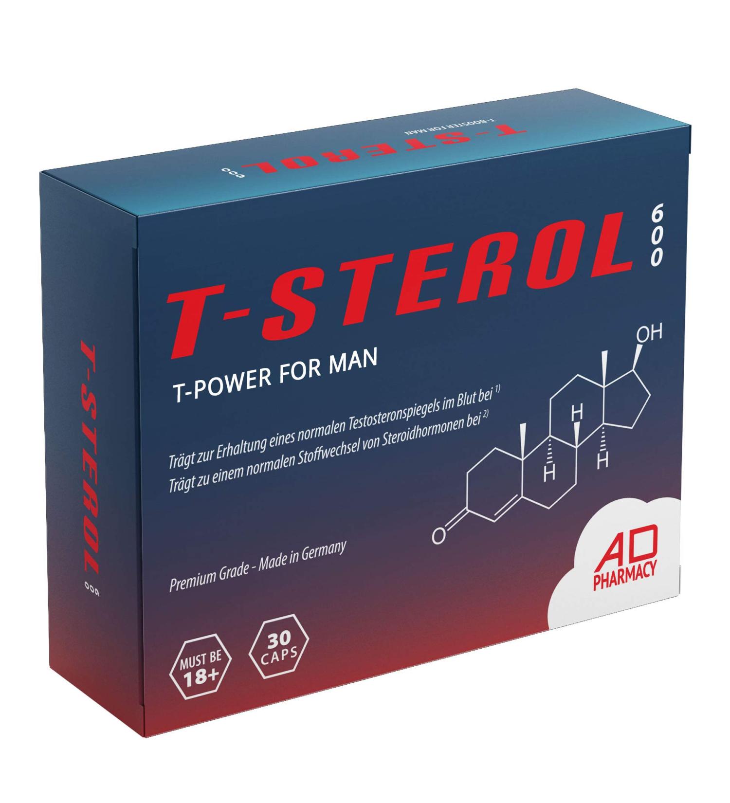 T-Power Complex Booster - T Sterol 600 - Original High-Dose Muscle Building Capsules - Monthly Pack - Made in Germany - International Shipping Available - Buy Online on GoSupps.com
