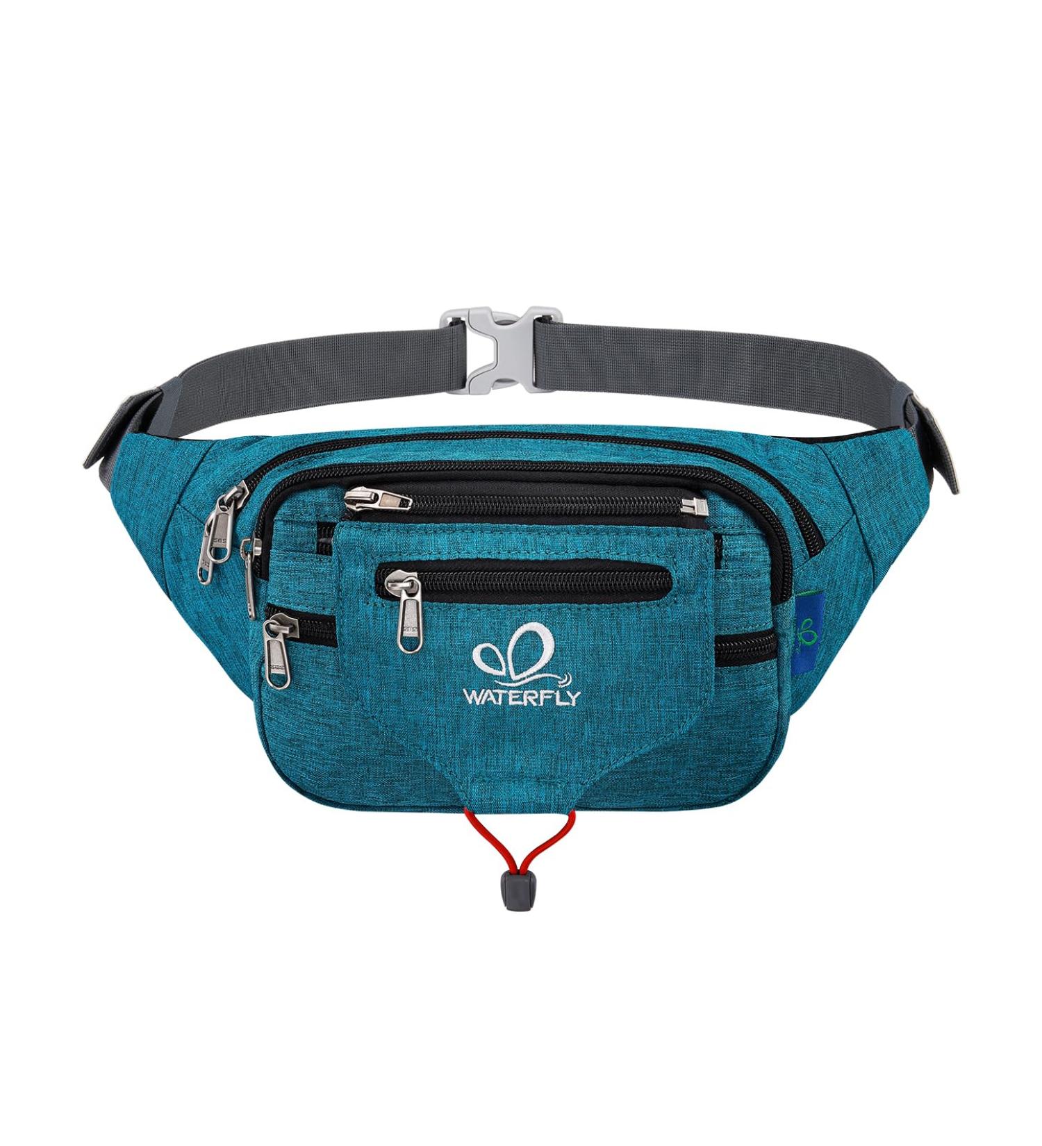 WATERFLY Bum Bag | Sports Waist Bag for Women & Men | Running Fitness Jogging Hiking | Peacock Blue - International Shipping - Buy Online on GoSupps.com