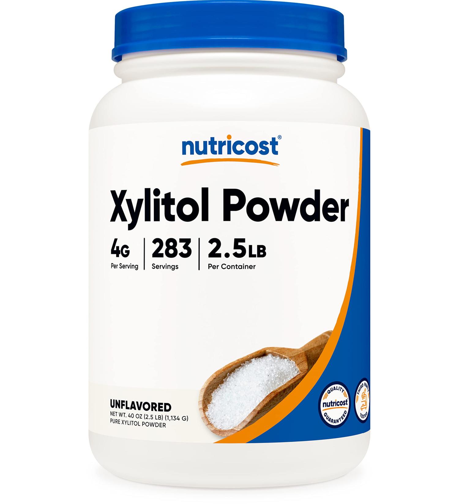 Nutricost Pure Xylitol Granulated Powder - 2.5 lbs | Natural Sweetener Crystals - Buy Online on GoSupps.com