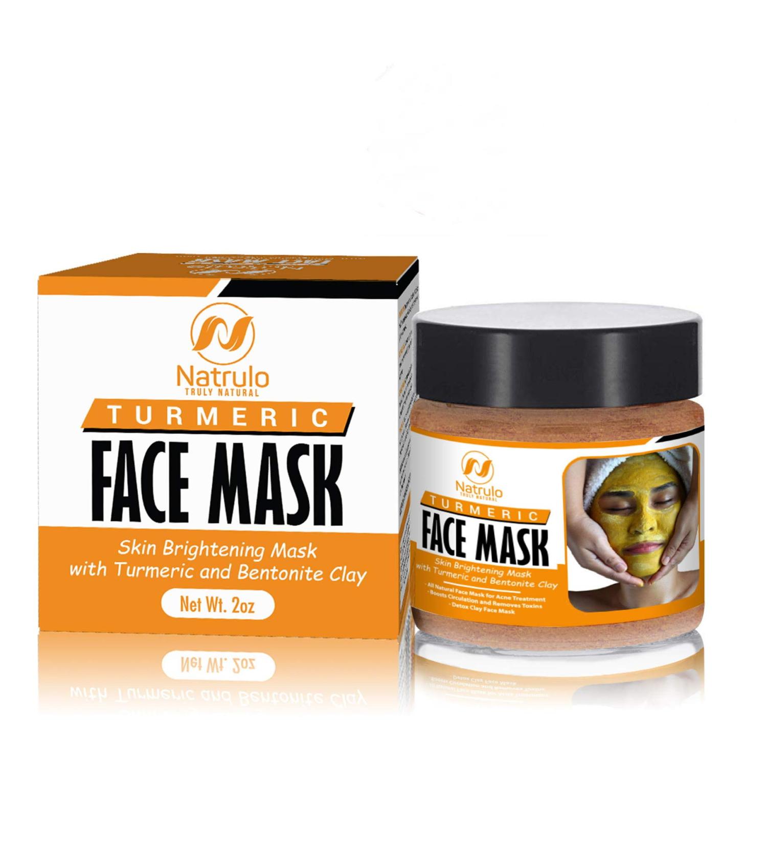 Natrulo Turmeric Face Mask - All-Natural Skin Brightening & Detox Clay Mask for Acne Treatment - Boosts Circulation & Removes Toxins - Shop Internationally - Buy Online on GoSupps.com