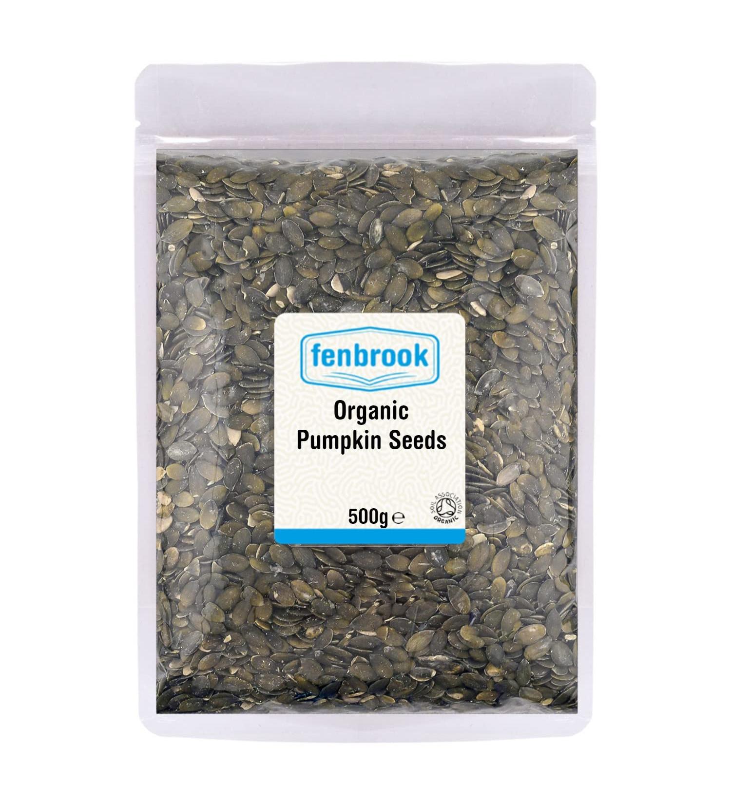 Organic Pumpkin Seeds 500g Certified Organic by Fenbrook Organic - Buy Online on GoSupps.com