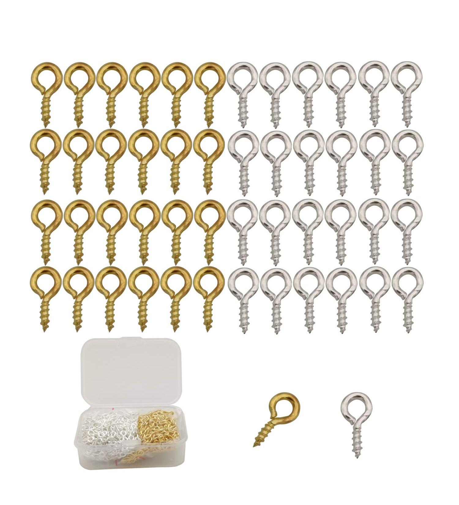 1000pcs Small Screw Eyes Pins for Jewelry Making - Silver & Gold 8mm x 4mm Mini Eyelet Hooks for Resin Clay Ornament Keychains - Buy Online on GoSupps.com