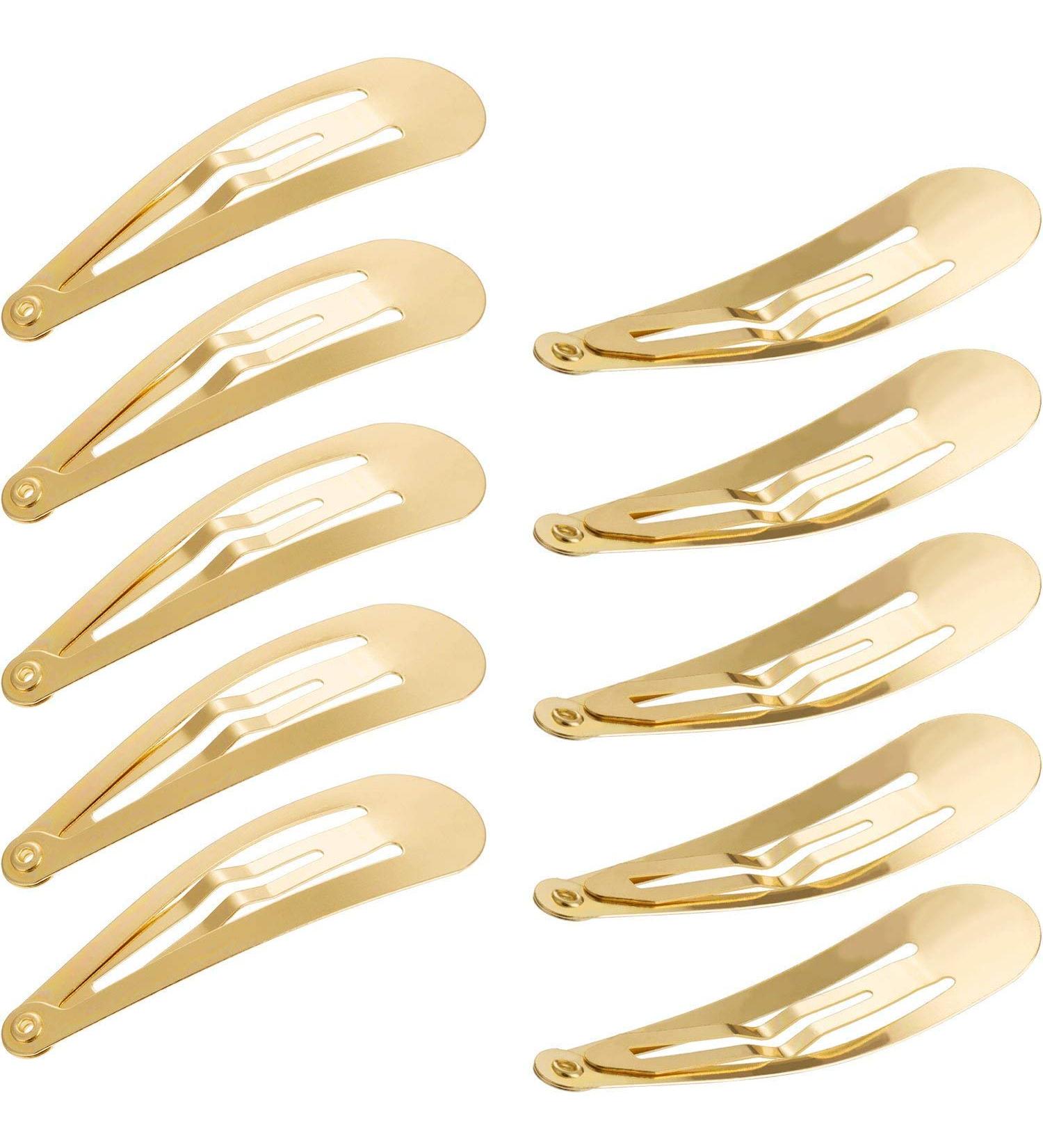 50 Pack Snap Hair Clips Hair Barrettes for Kids Girls and Women 50 mm (Gold) - Buy Online on GoSupps.com