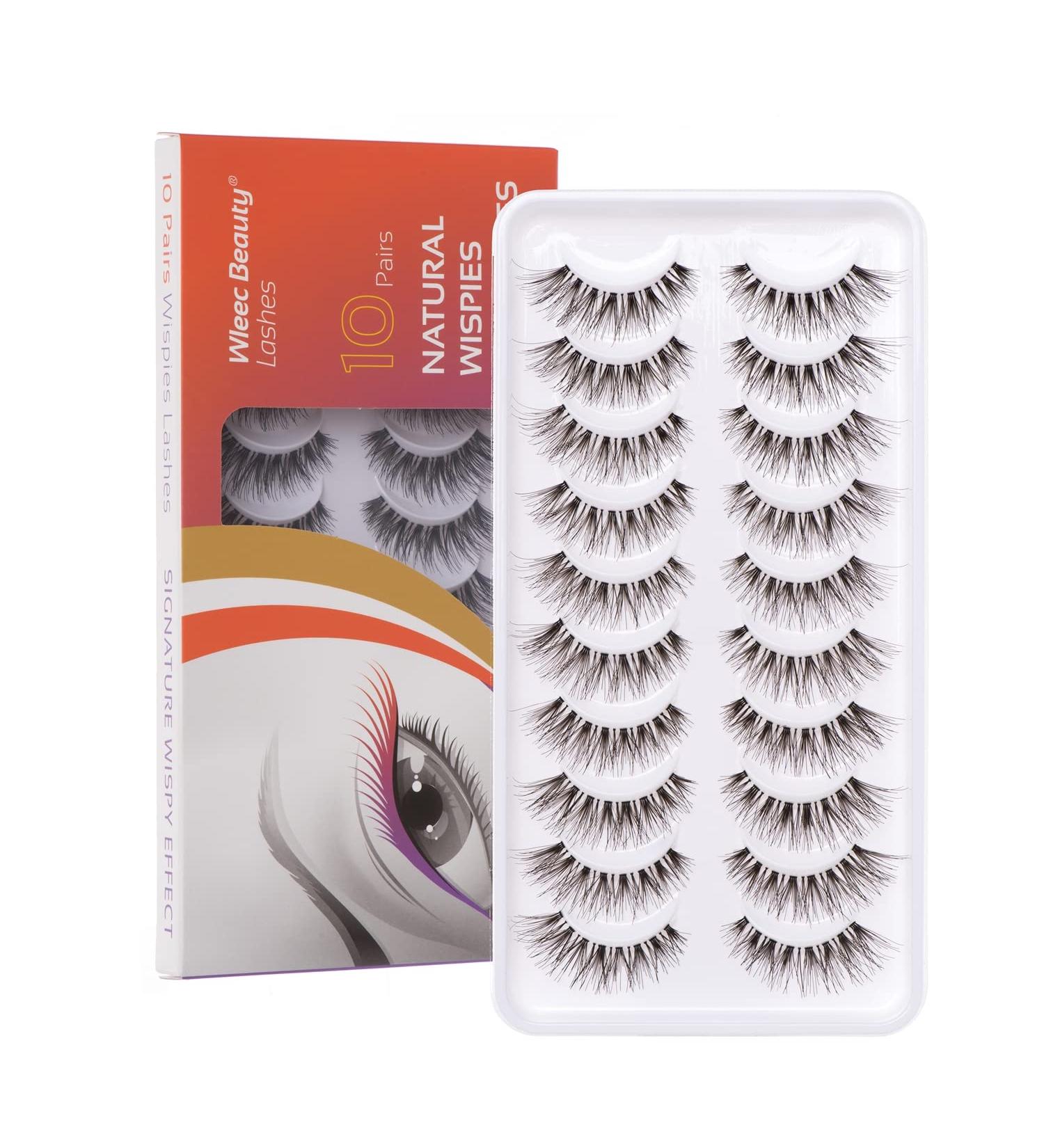 Wleec Beauty Demi Wispies Eyelash Pack - Handmade Natural False Lashes (10 Pairs) | 120 Demi Wispies - Buy Online on GoSupps.com