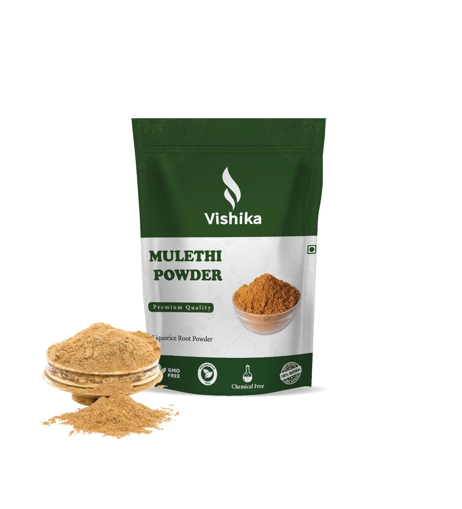 VISHIKA 100% Natural Pure Mulethi Powder | Yashimadhu | Liquorice | Glycyrrhiza Glabra | Best for Hair and Skin Care (100 G (Pack of 1) - Buy Online on GoSupps.com