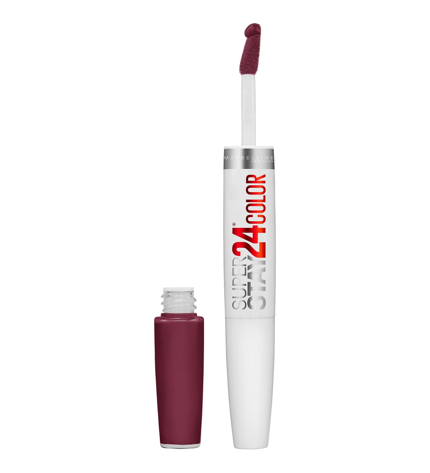 Maybelline Super Stay 24 2-Step Liquid Lipstick in Merlot Armour - Long Lasting Color with Moisturizing Balm | Highly Pigmented Red Lipstick - 1 Count - Buy Online on GoSupps.com