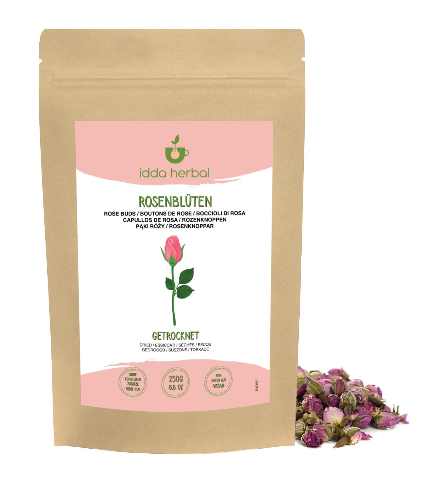 IDDA Herbal Rose Tea 250g Dried Rose Buds Rose Buds Loose Tea Rose Bud Tea 250 GR - Buy Online on GoSupps.com