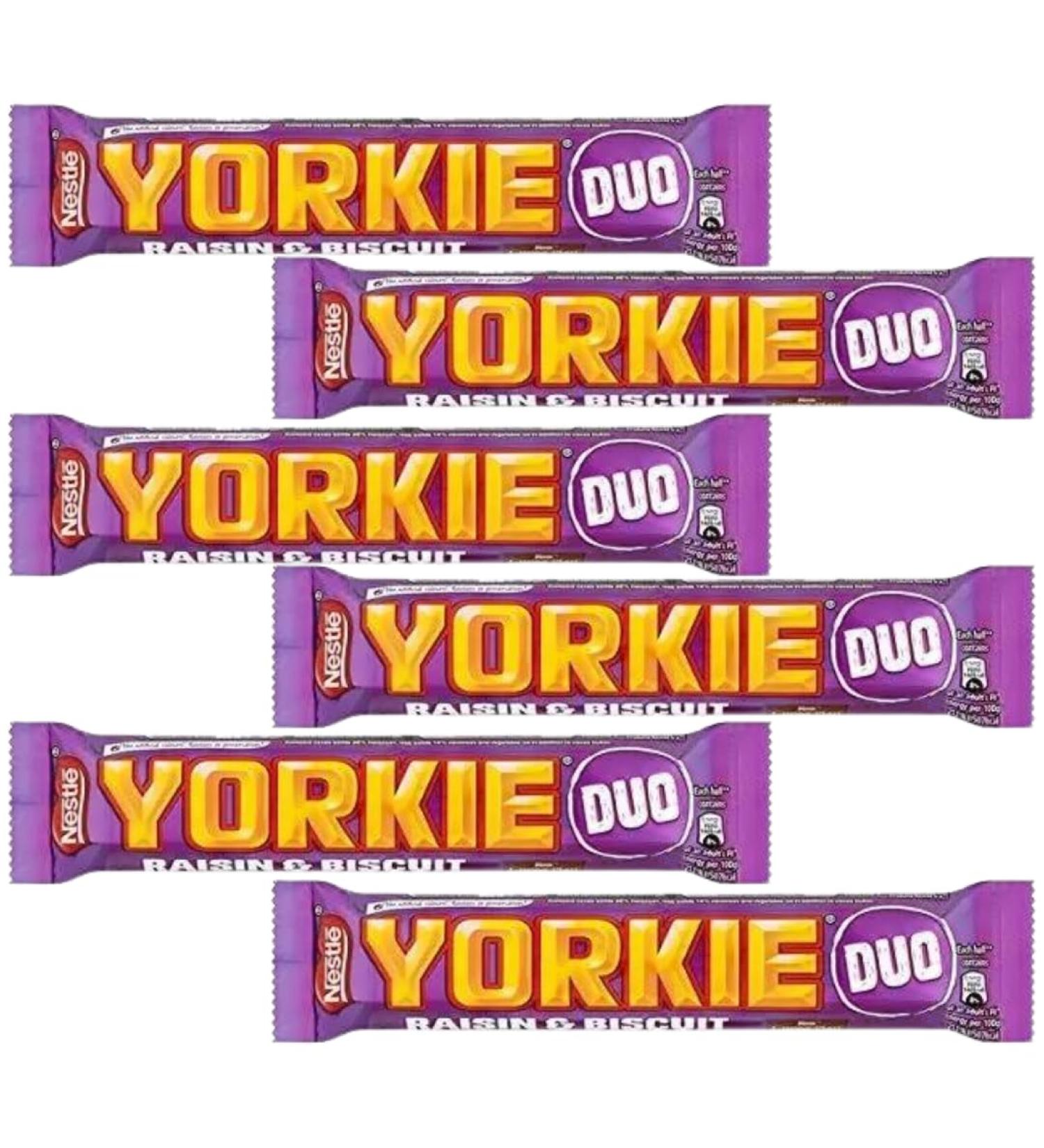 Milk Chocolate Bar Bundle With Yorkie Raisin & Biscuit Milk Chocolate Duo Bar 66g (6 Pack)