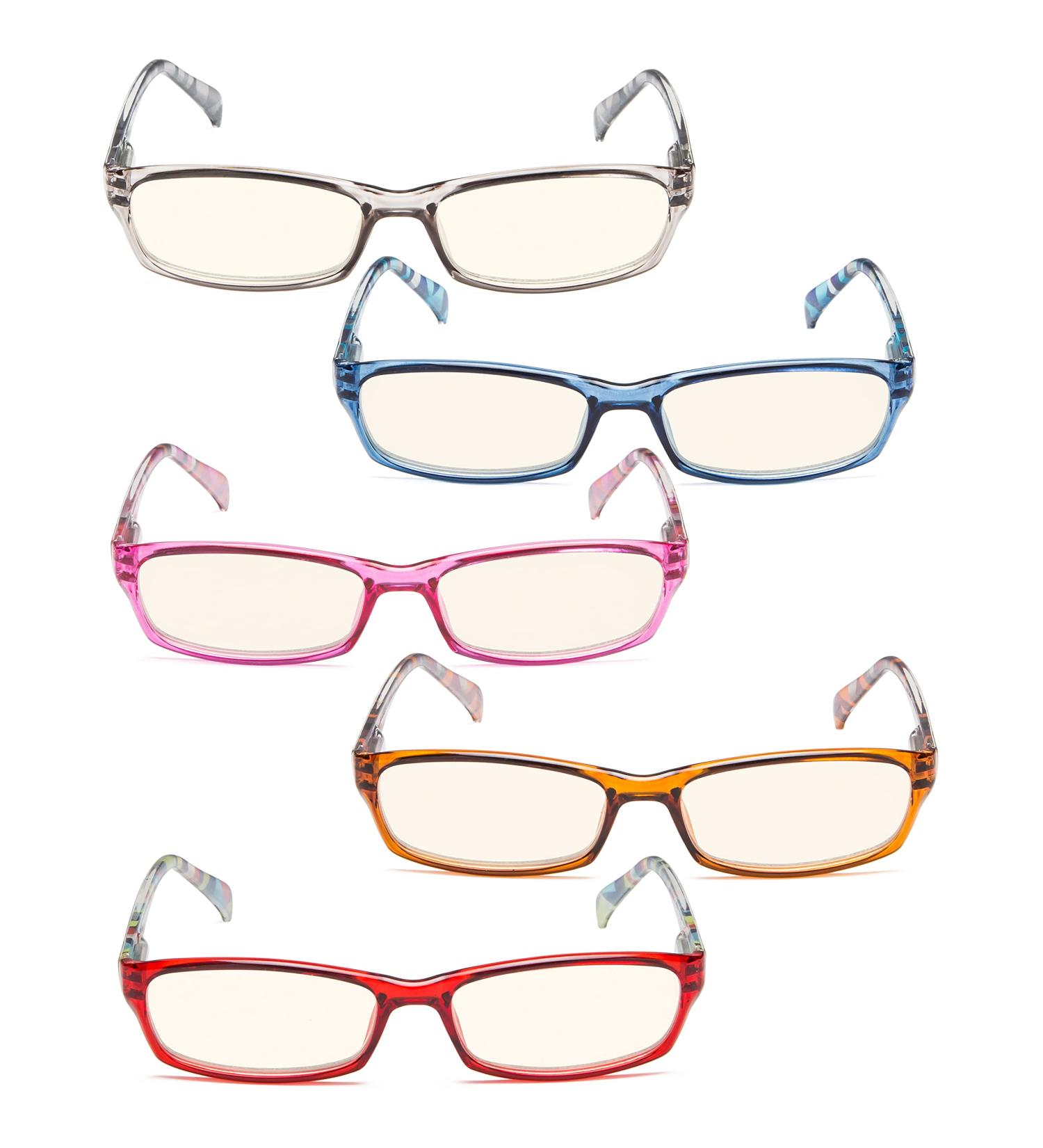 Reducblu Women's Blue Light Blocking Computer Readers 5 Pairs Mix 1.75x - Buy Online on GoSupps.com