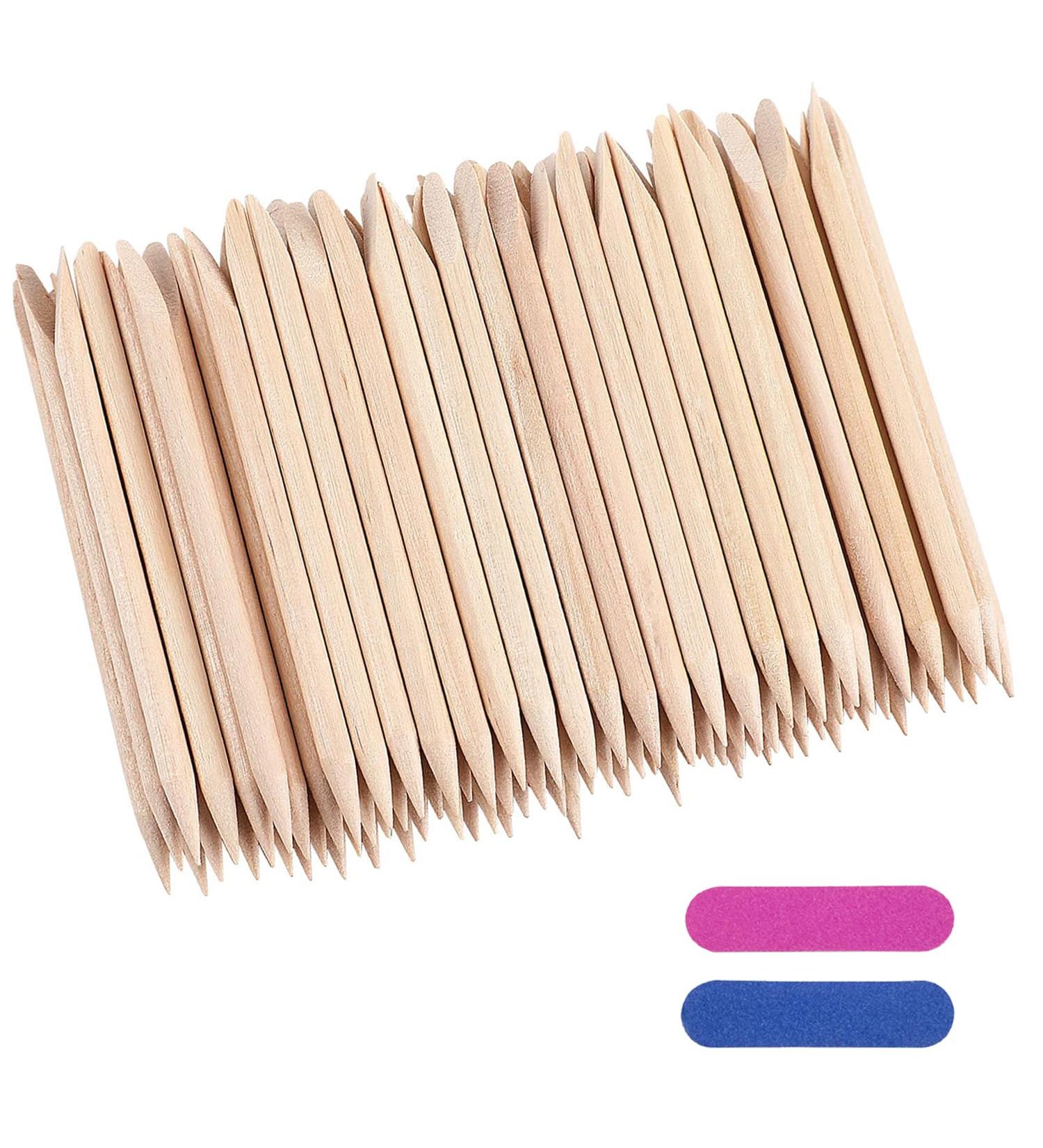 200 Pieces Orange Wooden Sticks & Double-Sided Rosewood Nail Files - Premium Manicure Tools for Nail Care - Buy Online on GoSupps.com