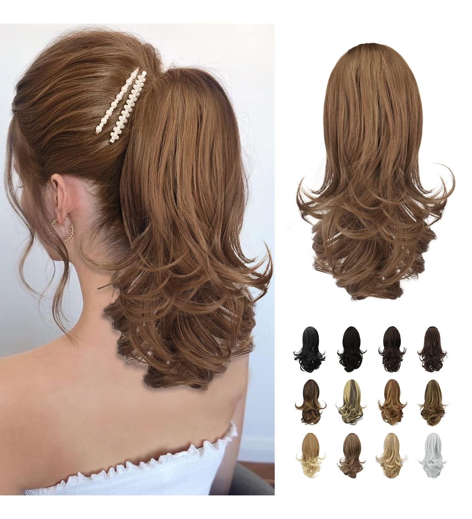 Sofeiyan 13 Ponytail Extension Long Curly Clip in Claw Hair 26T30# - Natural Looking Synthetic Hairpiece for Women - Buy Online on GoSupps.com