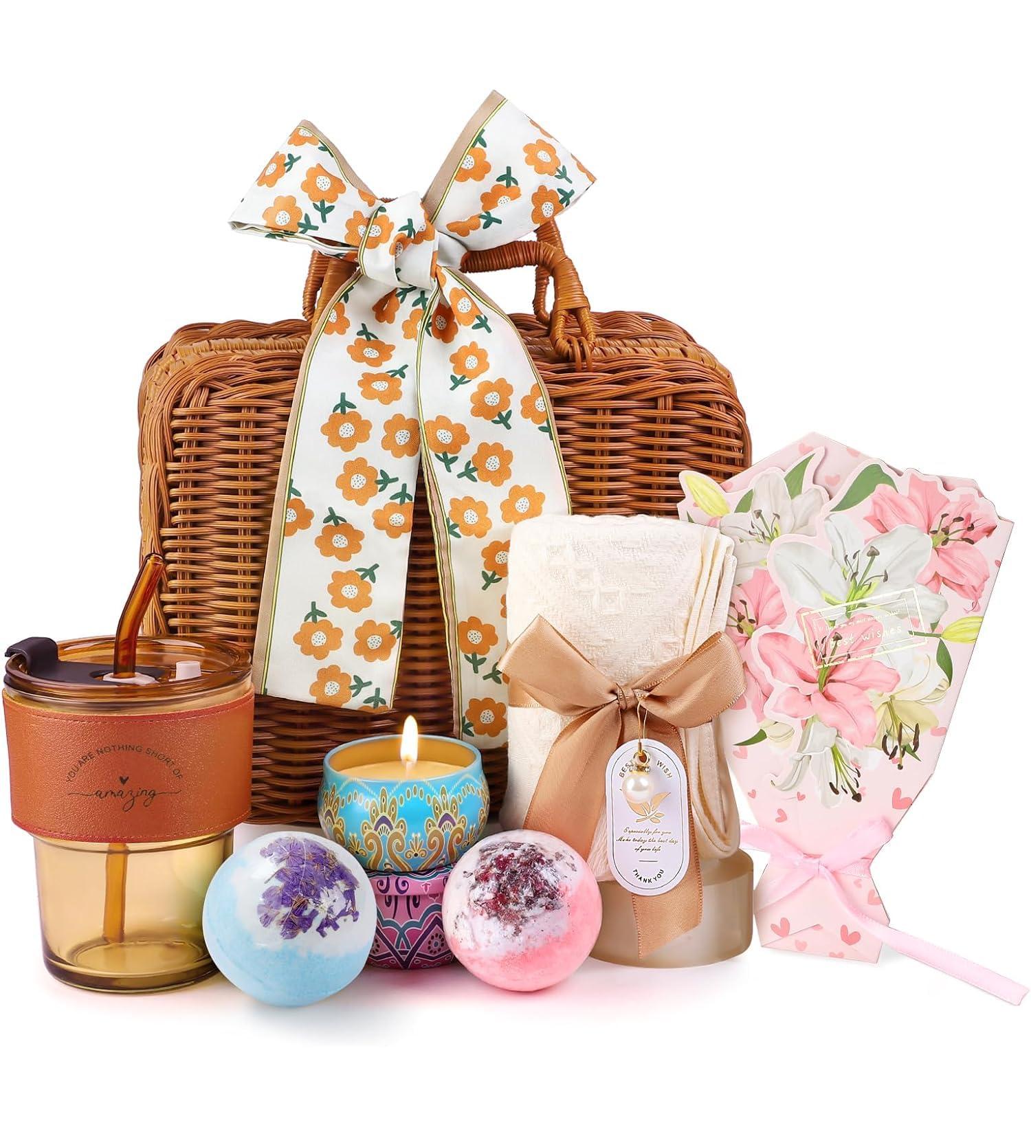Bath Bomb Gift Set | Unique Birthday & Holiday Gifts for Women | Self-Care Spa Relaxation Basket for Her - Buy Online on GoSupps.com