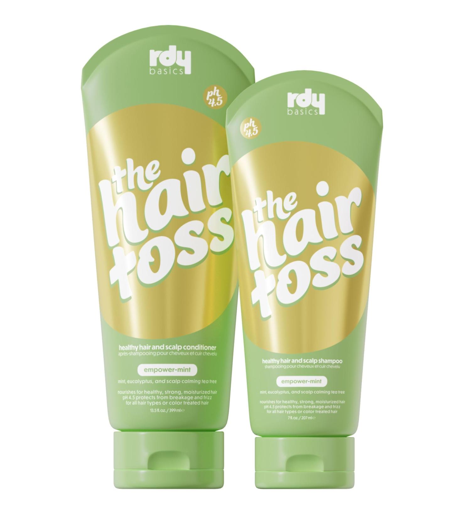 Hair Toss Detangling Shampoo & Conditioner Set | Lightweight Low pH Paraben & Sulfate Free | Strengthen & Detangle All Hair Types | 13.5oz Mint - Buy Online on GoSupps.com