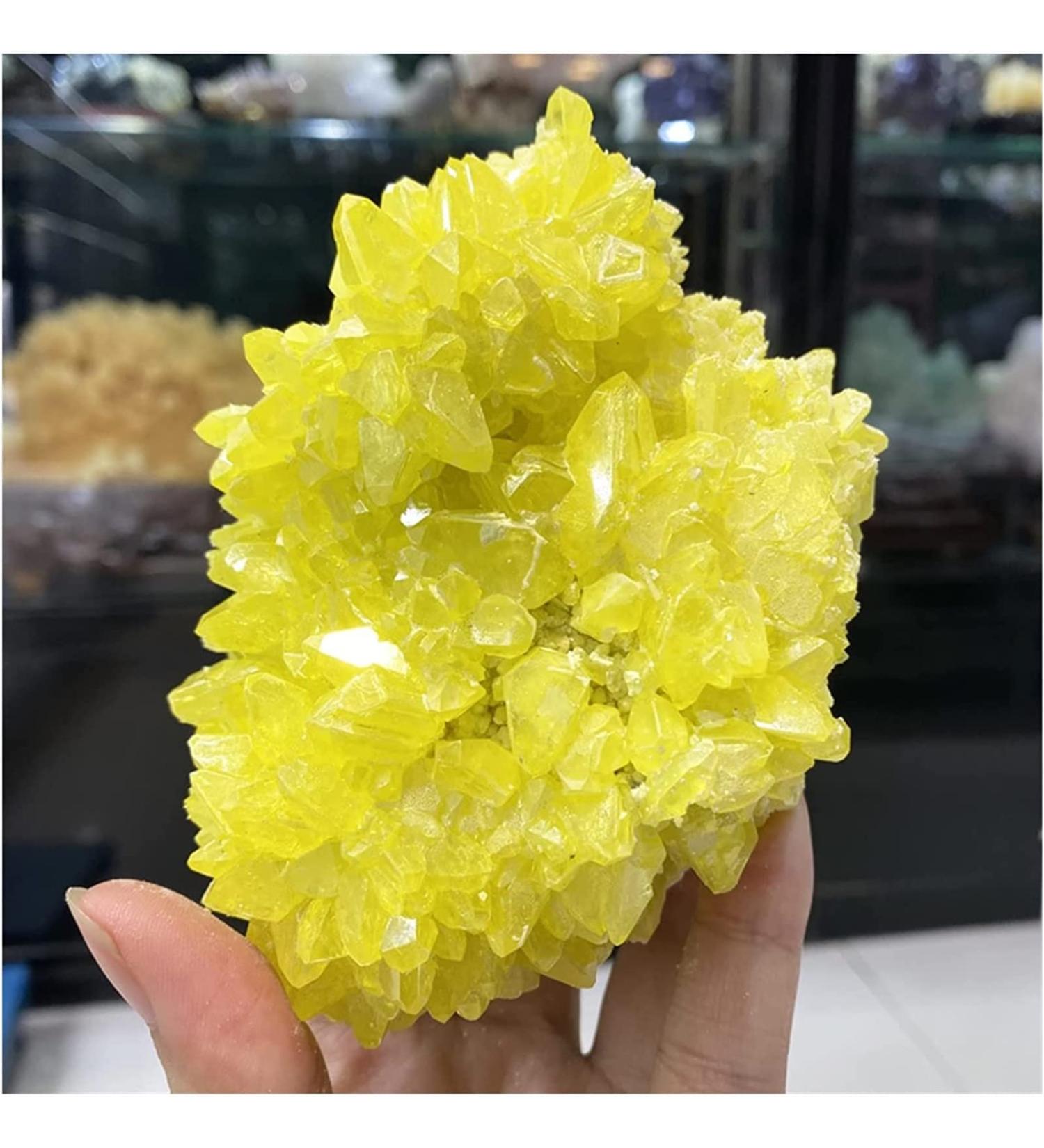 Natural Crystal Rough Minerals Stones 1 Pieces hot Natural Rough Stone Crystal Cluster raw Yellow Bulk Native Sulfur massif Rock Sulfur for Home Decoration Crystal Stones Decoration Home Decoration ER - Buy Online on GoSupps.com