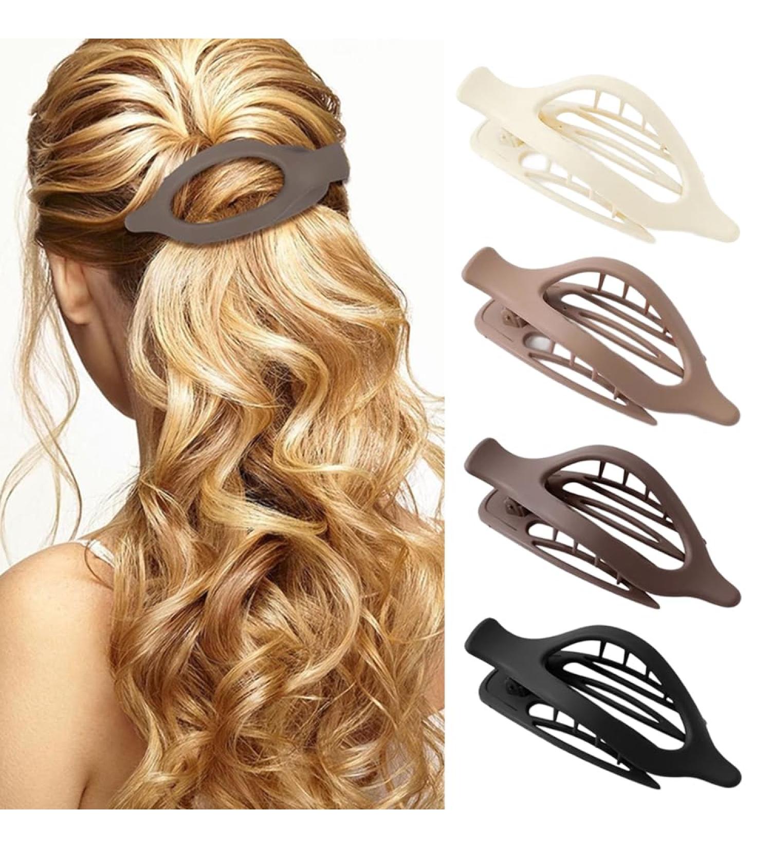 CHIULOIAN 4 PCS Flat Hair Claw Clips Large Claw Clips for Thin Thick Hair Strong Hold Matte Clips Alligator Hair Clips for Women Girls - Buy Online on GoSupps.com