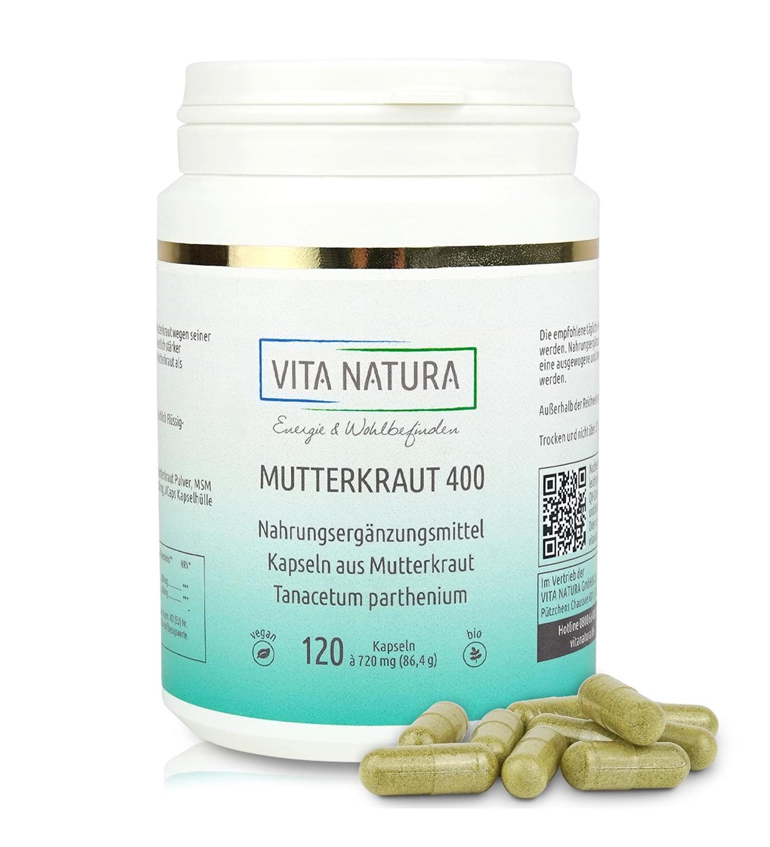 Vita Natura Maternity Herb 400 - Organic High-Dose Capsules - 120 Vegan Vegicaps - Made in Germany - Buy Online on GoSupps.com