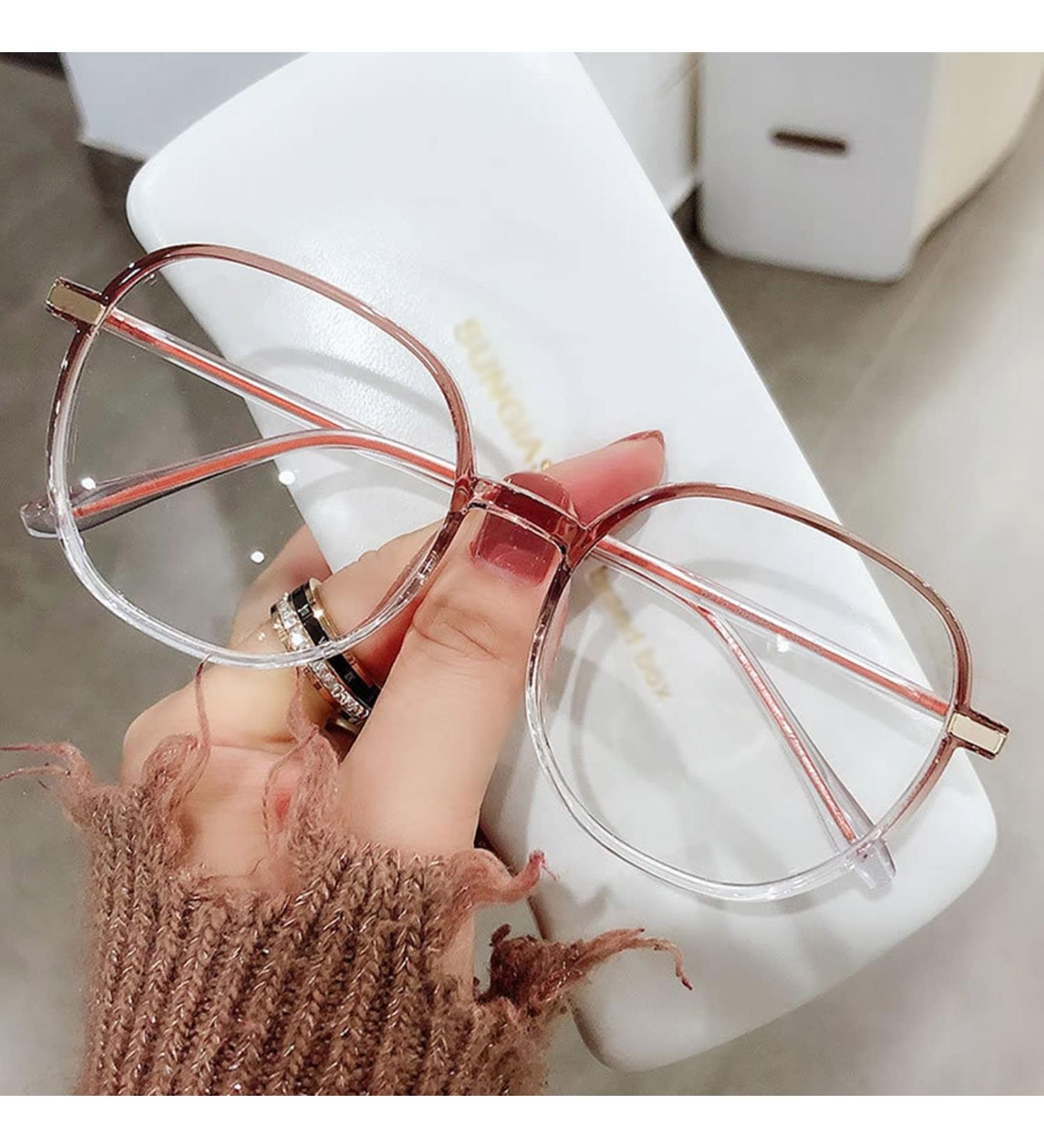 Shop Ellens Oversized Reading Glasses for Men & Women - Anti-Blue Light Square Frame Stylish Visual Aid (Brown Size 2.50) - Buy Online on GoSupps.com