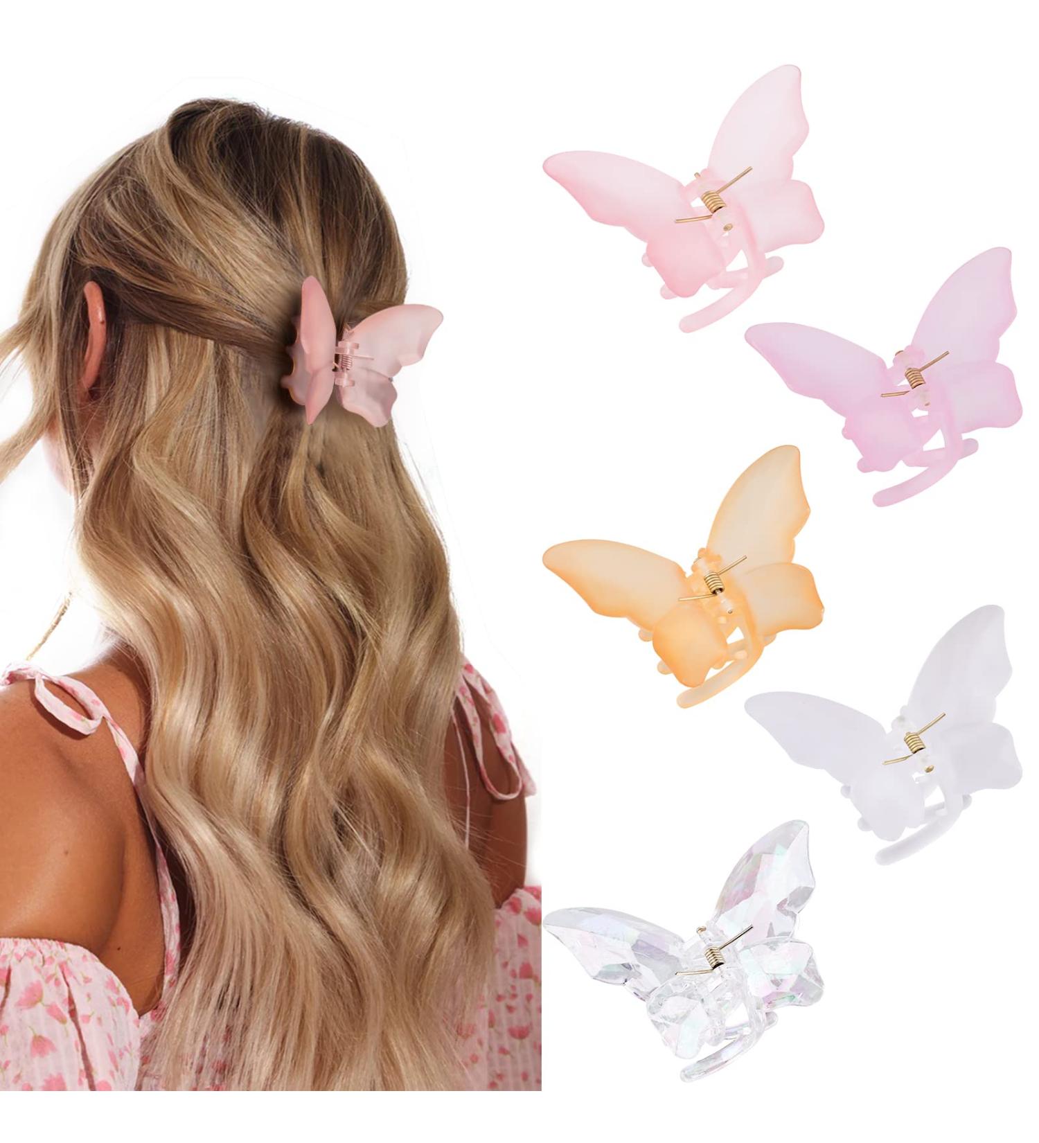 KICOSY 5 PCS 3 Inch Matte Butterfly Hair Clips for Women & Girls - Strong Hold Claw Clips for Thick Hair - Y2K Jaw Clips - Quinceanera Hair Accessories - Buy Online on GoSupps.com