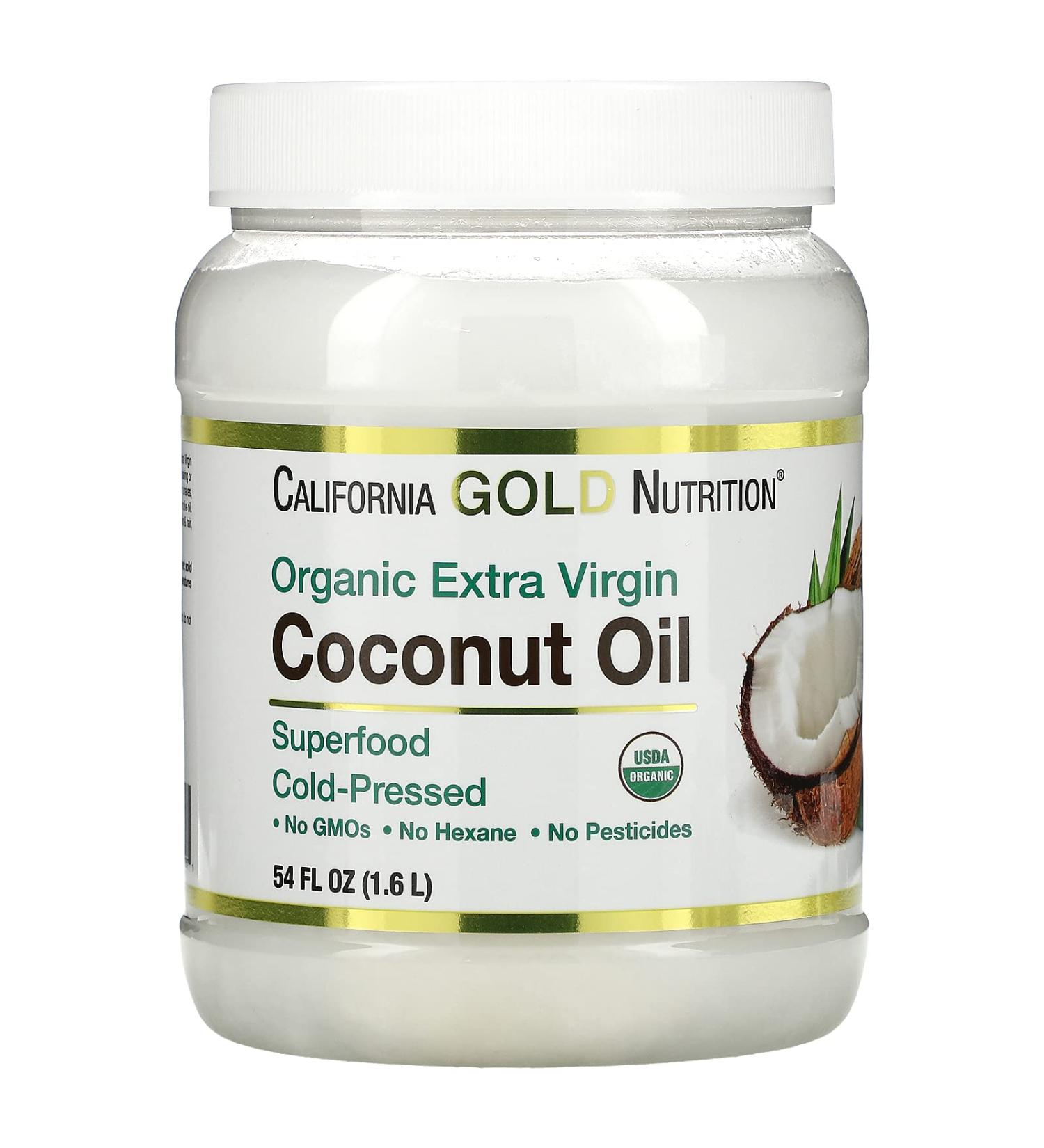 Certified USDA Organic Extra Virgin Coconut Oil 54 fl oz - Cold-Pressed, Non-GMO, Hexane & Pesticide Free - Buy Online on GoSupps.com