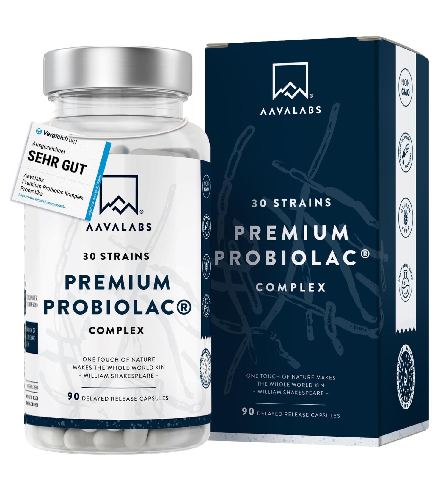 Premium Probiotic Complex - 120 Billion CFU | 30 Strains | Lactobacillus & Saccharomyces | Zinc | 90 Capsules | International Shipping - Buy Online on GoSupps.com