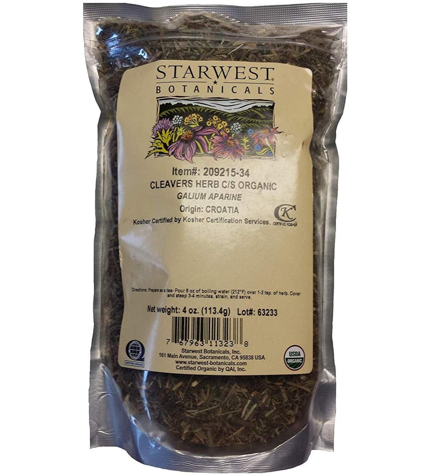 Starwest Botanicals Organic Cleavers Herb C/S