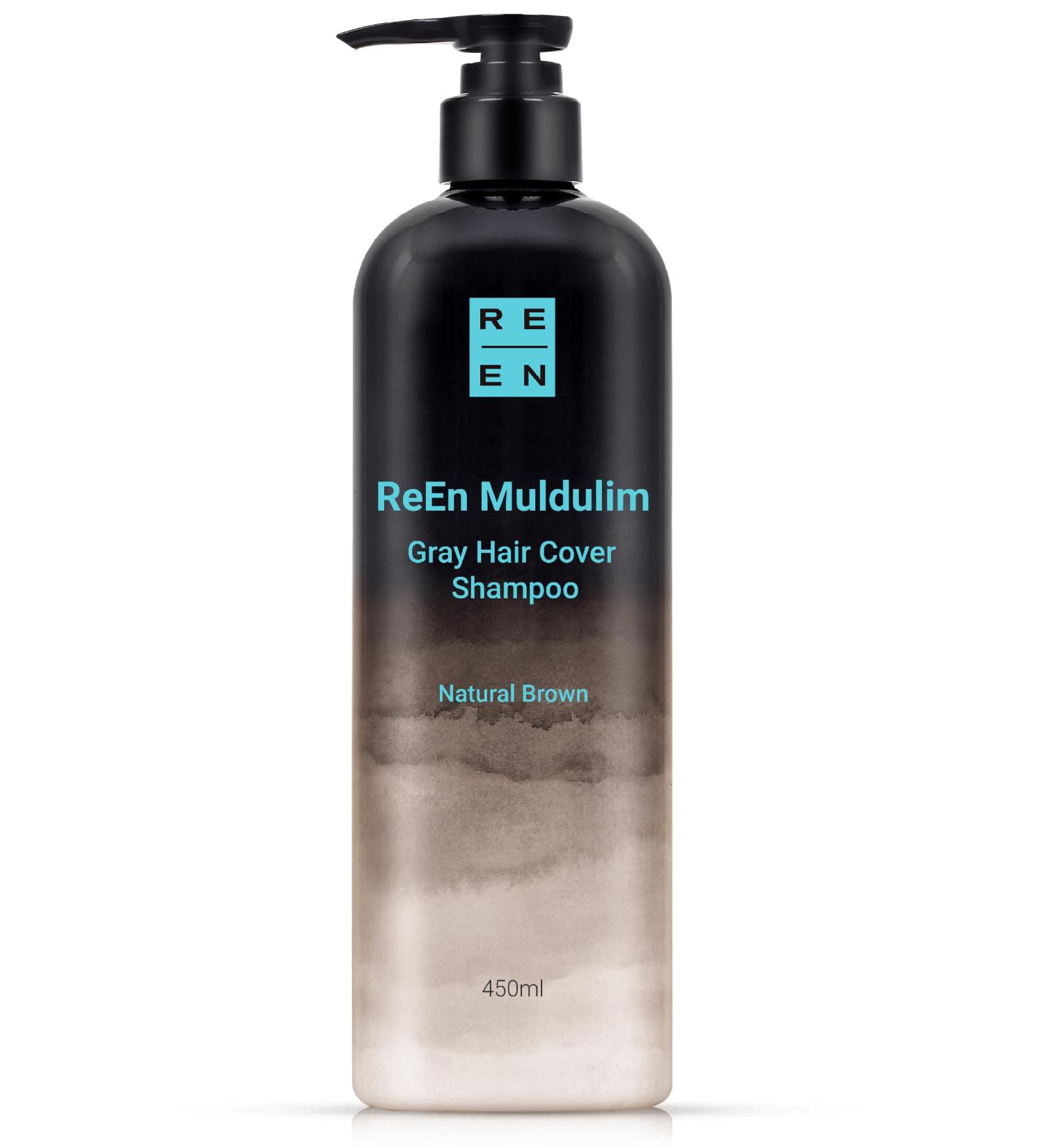 ReEn Gray Hair Cover Shampoo - Natural Brown 15.2fl oz | Easy No Mess Grey Reducing & Healthier Hair | Korean Dye Alternative - Buy Online on GoSupps.com