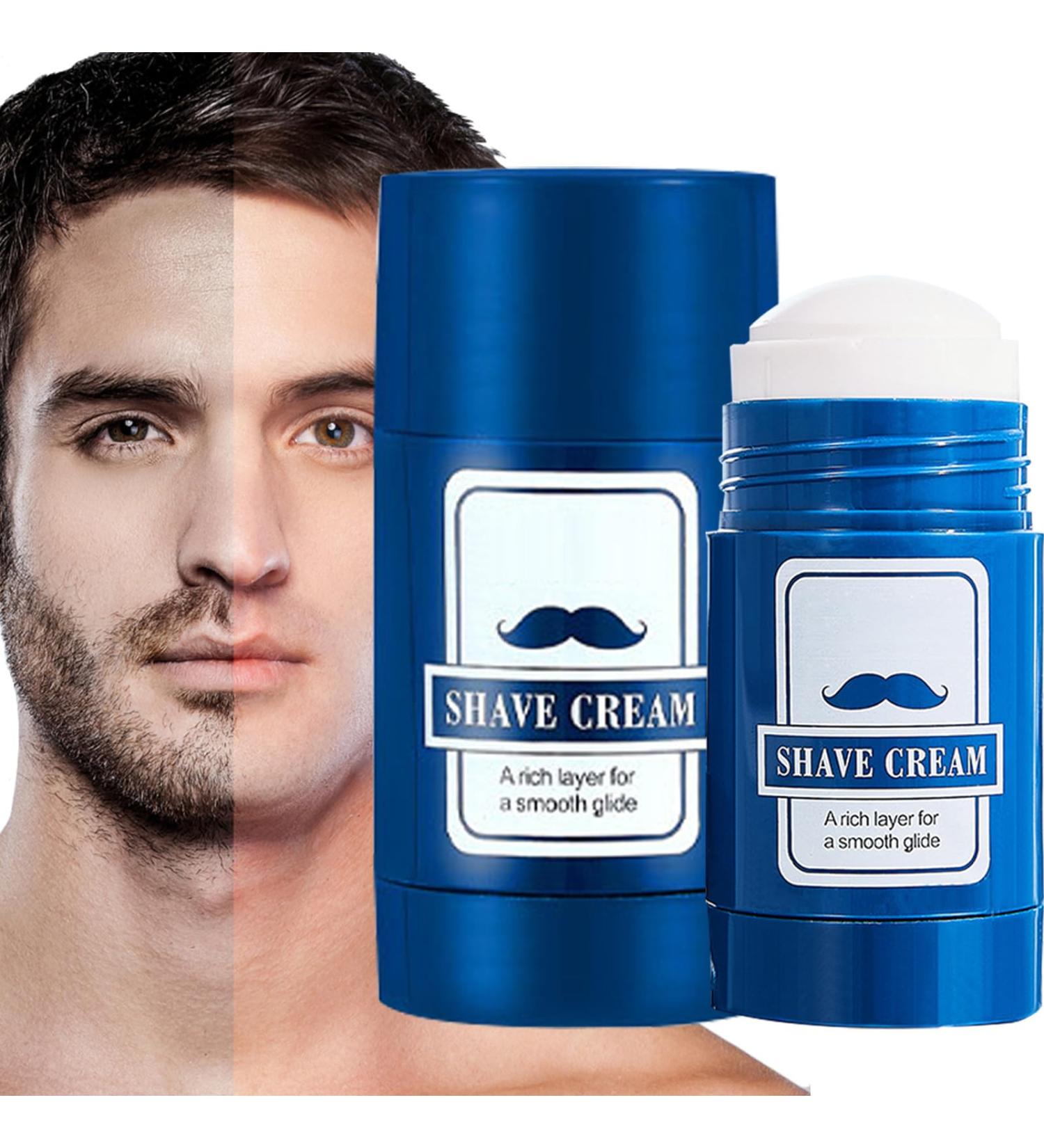 Shaving Cream for Men | Beard Shaving Balm 40g Stick Balm 2 in 1 Facial Cleanser Hair Removal and Travel - Buy Online on GoSupps.com
