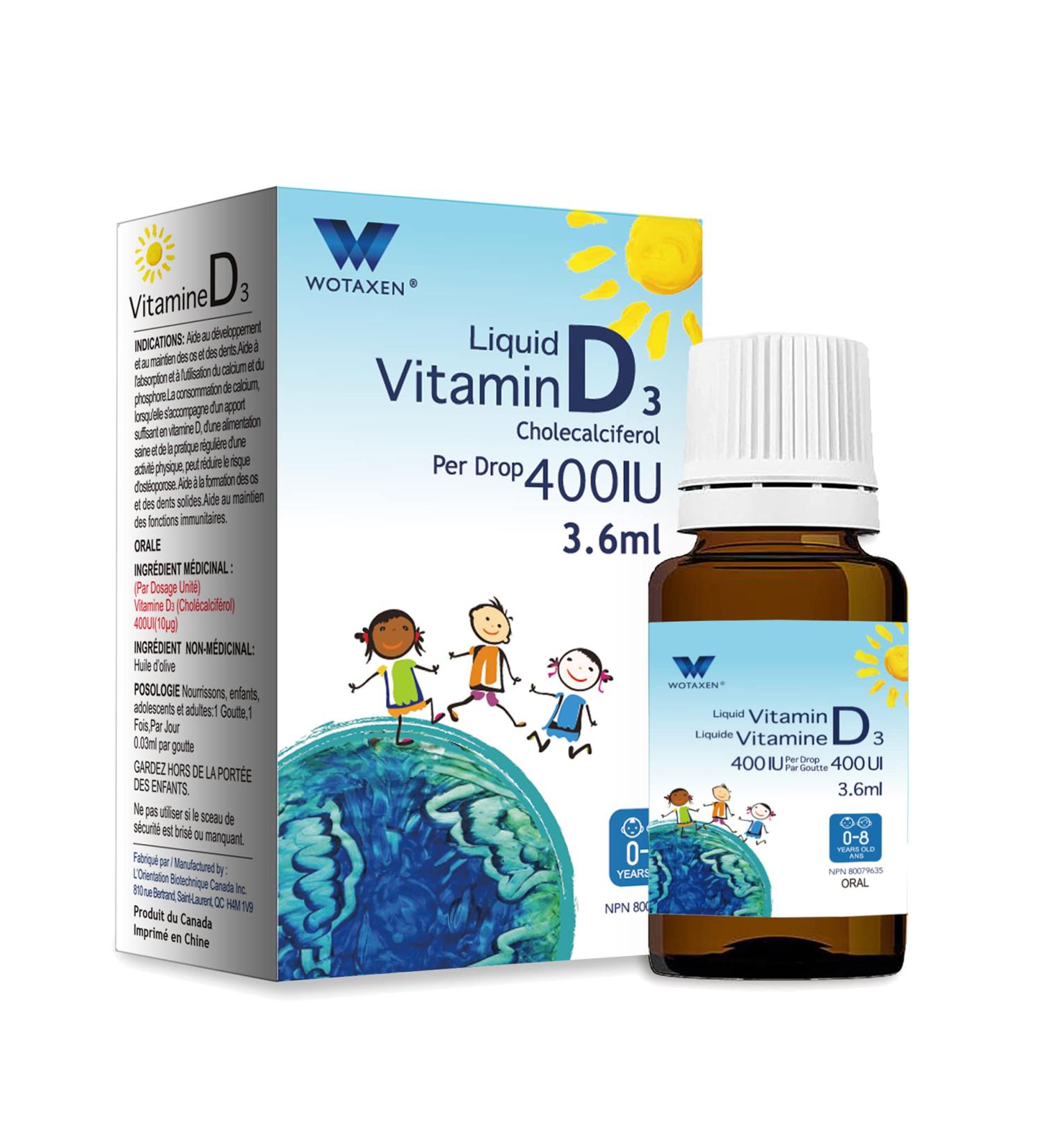 WOTAXEN Liquid Vitamin D3 400IU 3.6ml - Buy Online on GoSupps.com