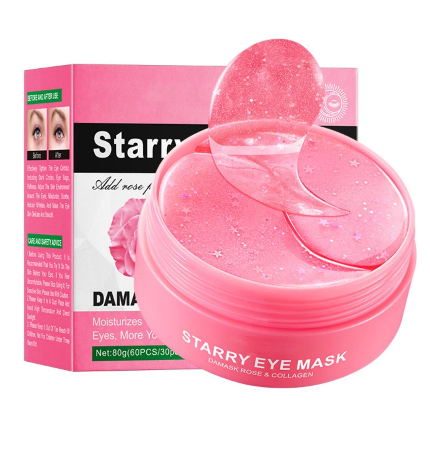 Rose Eye Mask - Under Eye Patches for Dark Circles & Puffy Eyes | 30 Pairs Collagen Gel Pads for Men & Women - Buy Online on GoSupps.com