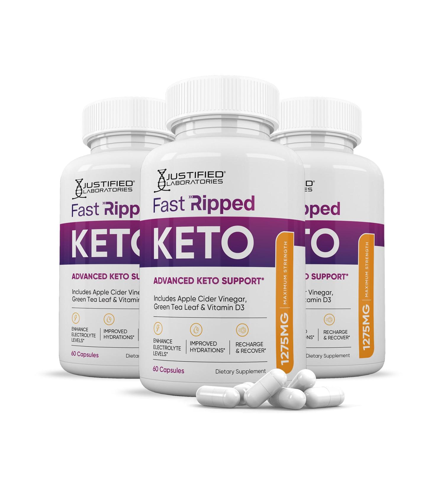 (3 Pack) Fast Ripped Keto ACV Pills 1275MG Keto Support Blend Capsule Alternative to Keto ACV Gummies Formulated with Apple Cider Vinegar Extra Virgin Olive Oil Powder Green Tea Leaf 180 Capsules - Buy Online on GoSupps.com