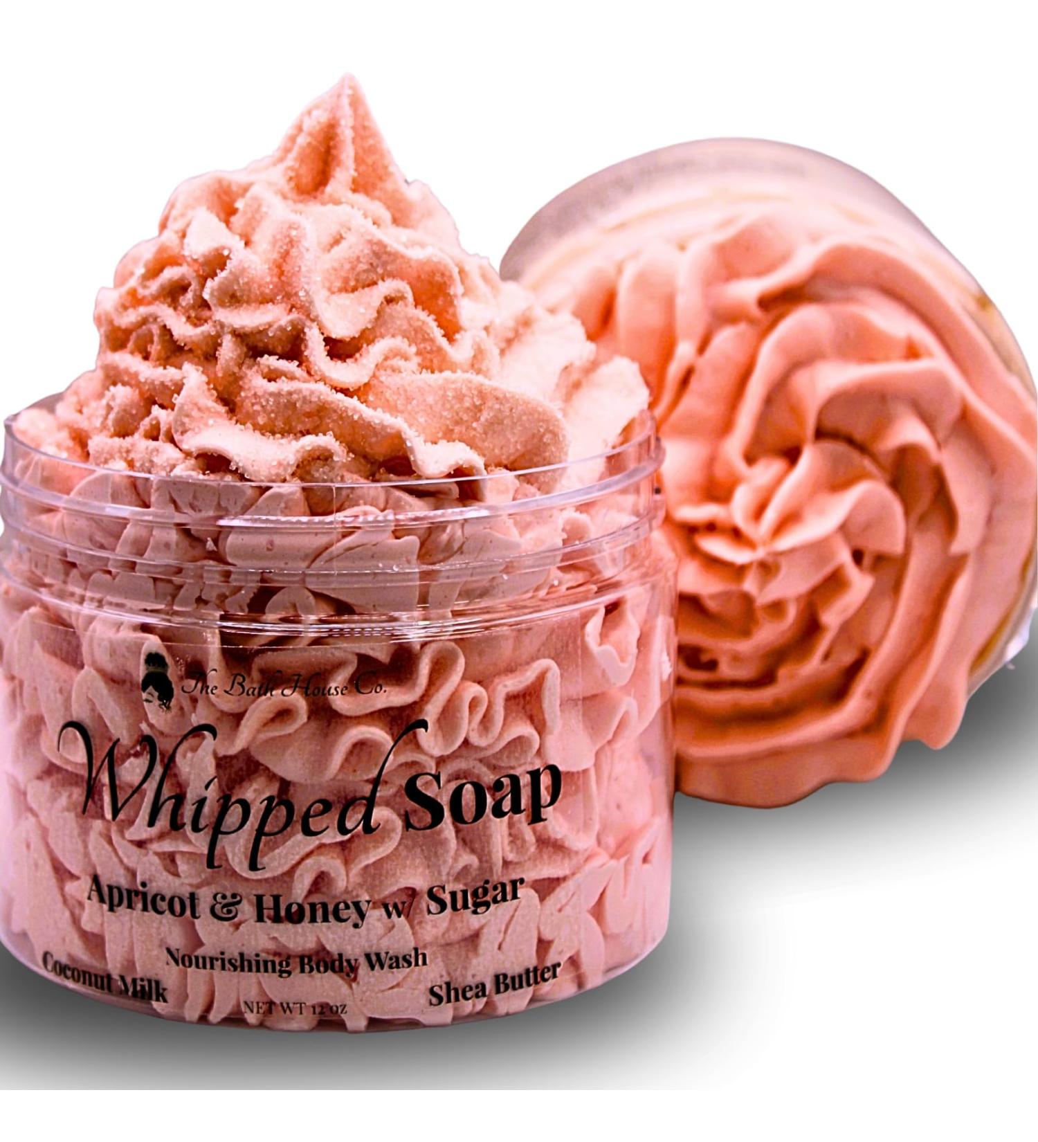 Whipped Soap Body Wash - Apricot & Honey with Sugar | 10 Oz - Luxurious Gentle Clean | Best for Skin - Shop Internationally - Buy Online on GoSupps.com
