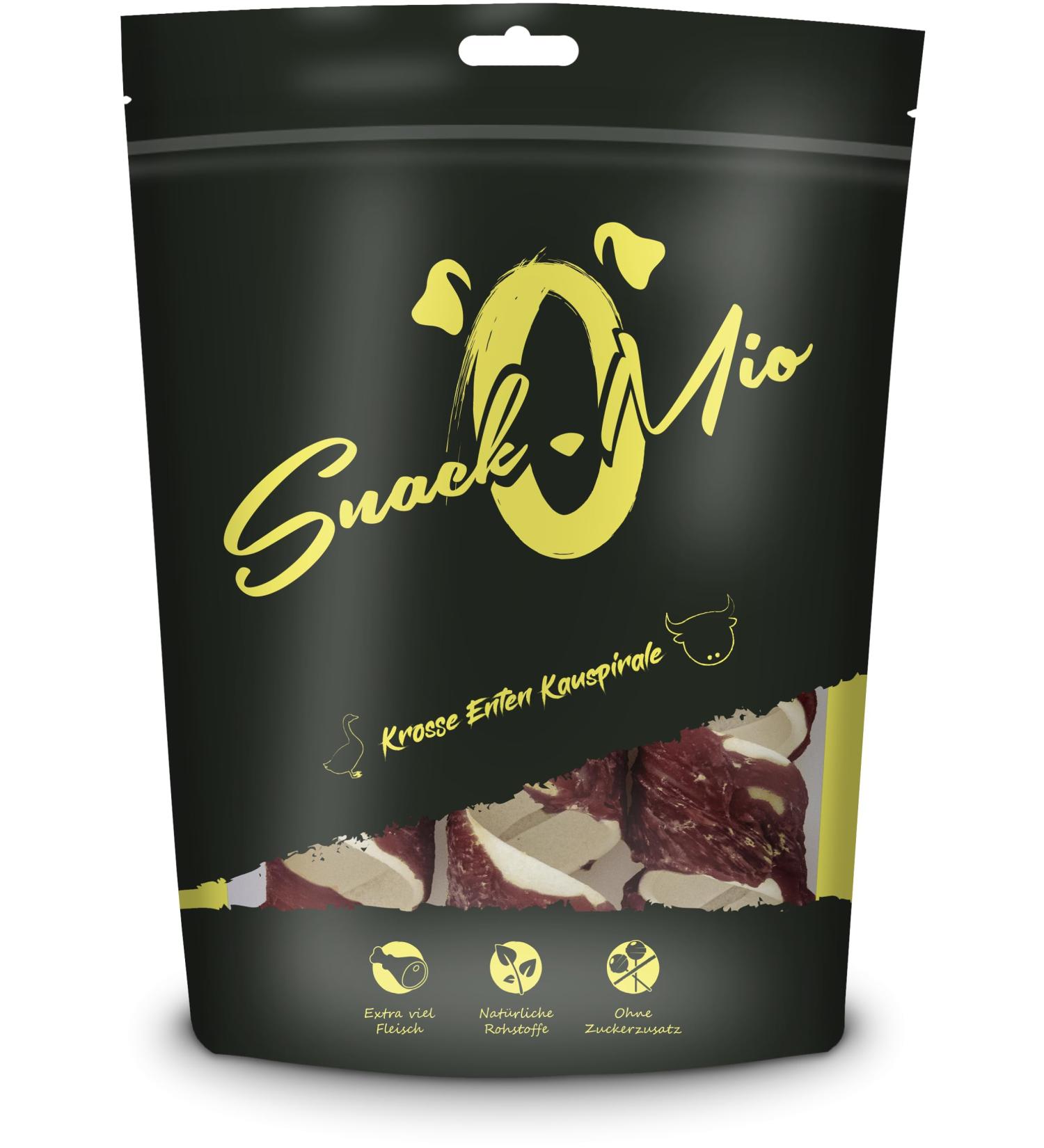 SnackOMio Premium Duck Chew Spirals for Dogs - 110g Chewy Dog Snacks | International Shipping Available - Buy Online on GoSupps.com