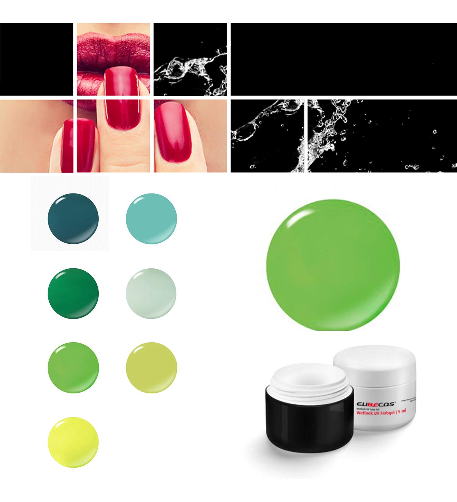 EuBeCos EuBeCos Wetlook WL27 Neon Jungle UV and LED Color Gel 5ml Sweat-Free Studio Quality Made in Germany