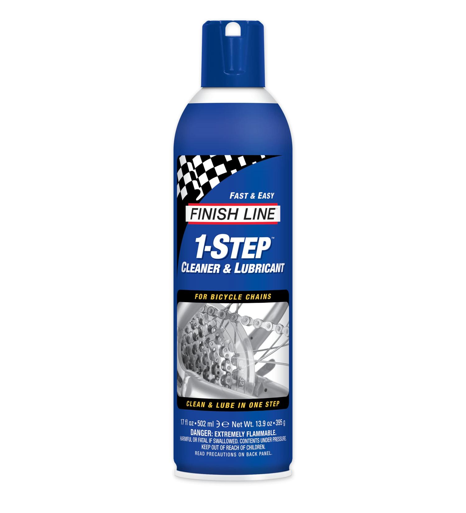 Finish Line 1-Step Bicycle Chain Cleaner & Lubricant 17oz Aerosol Spray - Buy Online on GoSupps.com