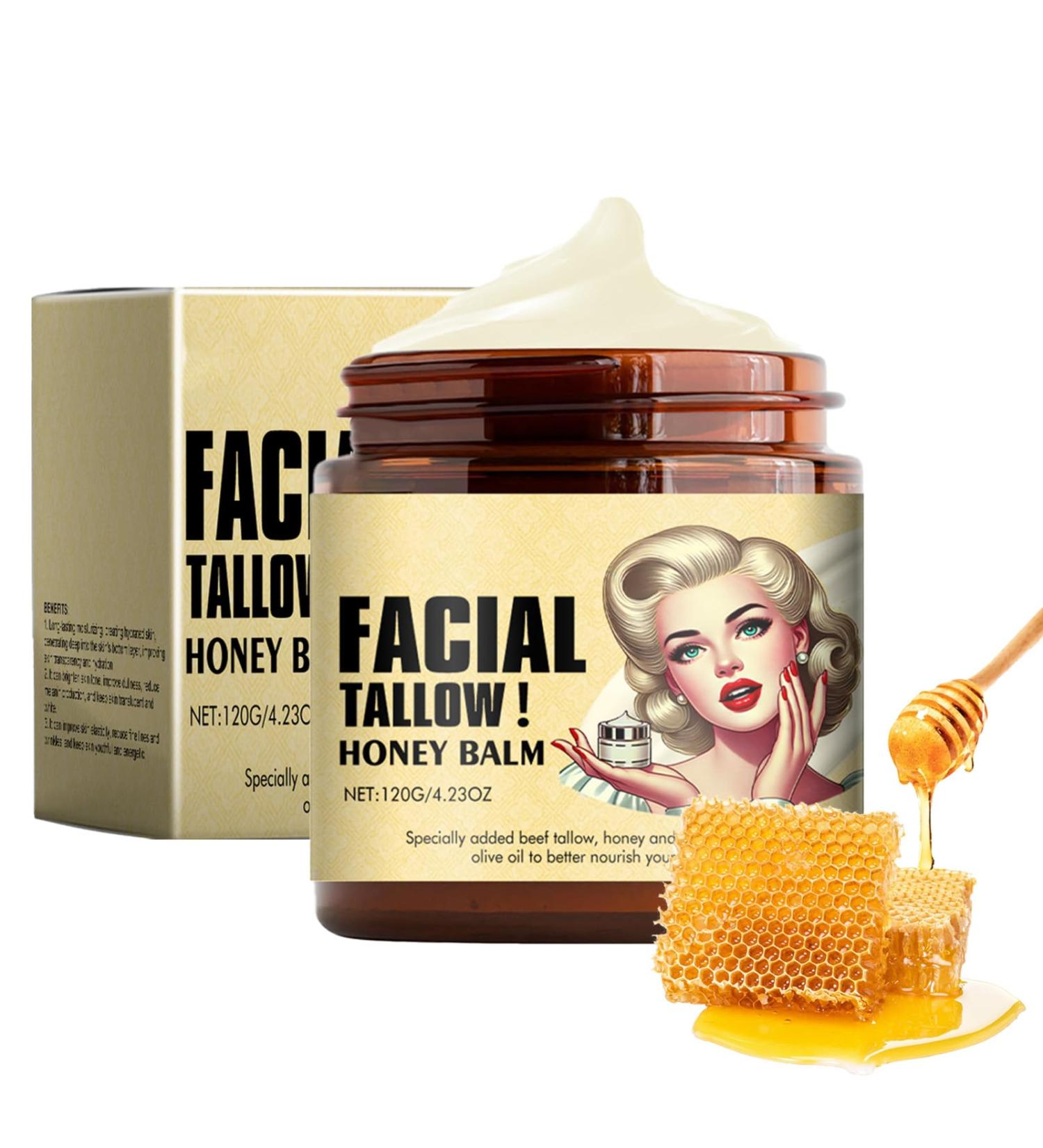 Whipped Beef Tallow and Honey Balm | 100% Grass Fed Tallow Skin Care | Unscented Moisturizer for Face & Body | Natural Lotion for All Skin Types (4oz - Buy Online on GoSupps.com