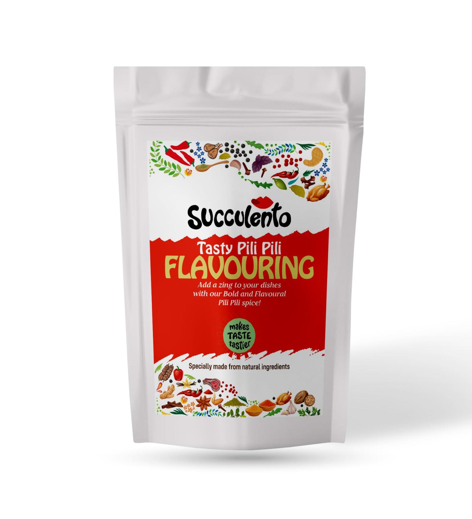 Succulento | Tasty Pili Pili Flavouring | Gourmet spice seasoning to add a spicy kick to your recipes | Gluten free | BBQ and Grill | No MSG - Buy Online on GoSupps.com