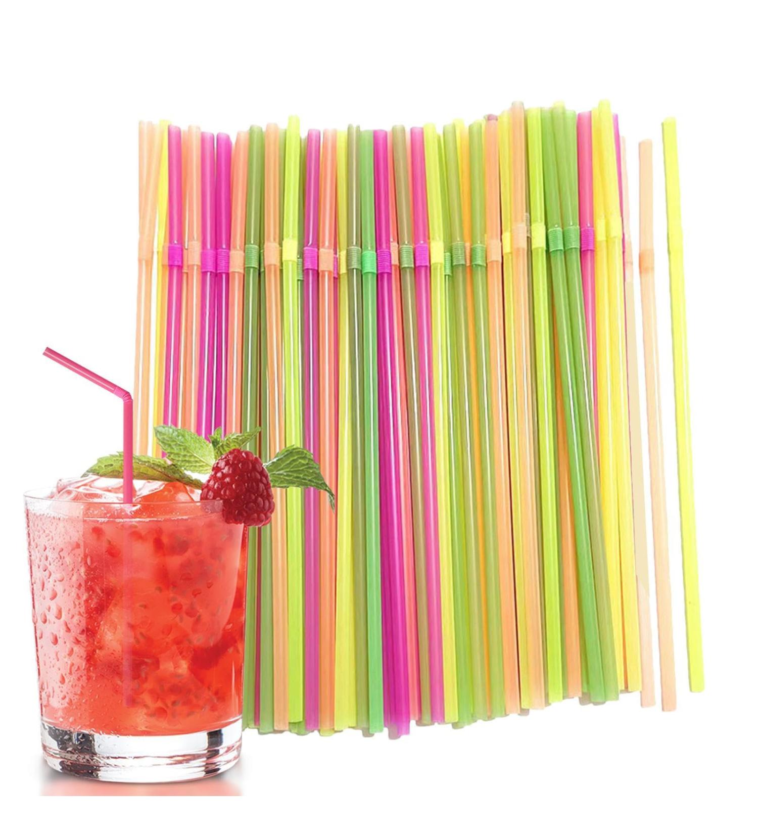 Drinking Straws | Flexible Cocktail Bachelorette Drinking Straws Colorful Flexible Drink Straws Supplies for Bridal Shower Gatherings - Buy Online on GoSupps.com