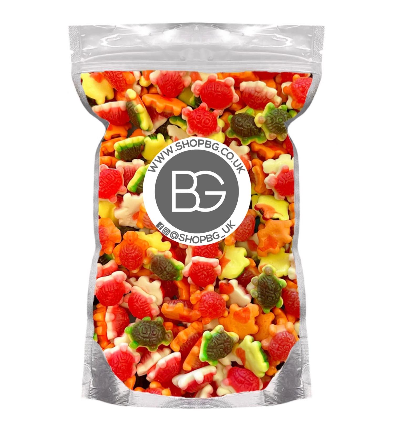 BG Quality Pick & Mix Sweets - Choose Your Own Favourites Single Sweet Pouch 800g (Jelly Filled Turtles) Jelly Filled Turtles 800 g (Pack of 1)