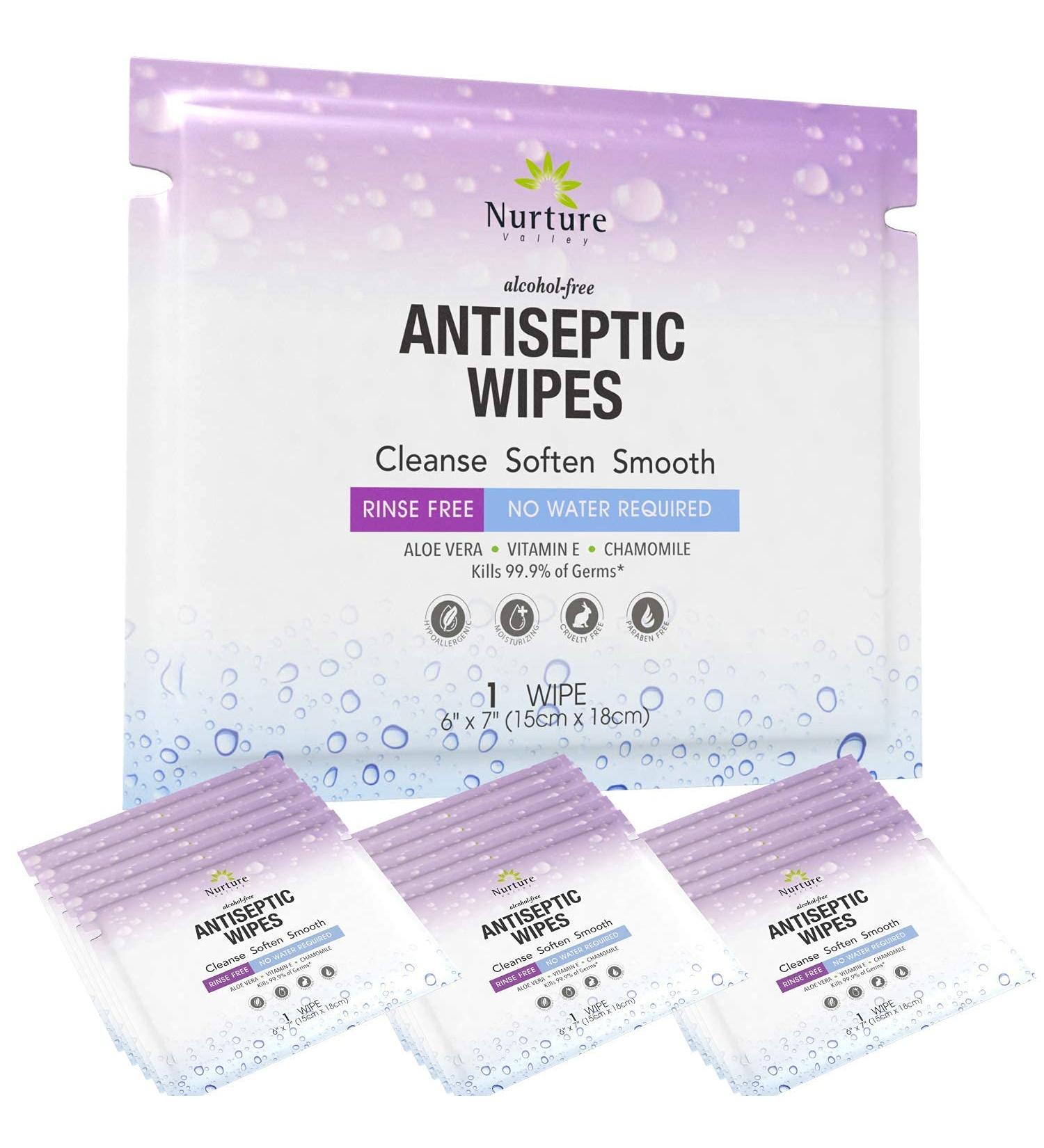 Antibacterial Hand & Body Sanitizing Wipes (120 Pack) | Alcohol-Free & Disposable Bath Cleansing Wipes - Extra Large Antiseptic Sponge Wipes, No Rinse Needed - Ideal for Travel - Buy Online on GoSupps.com