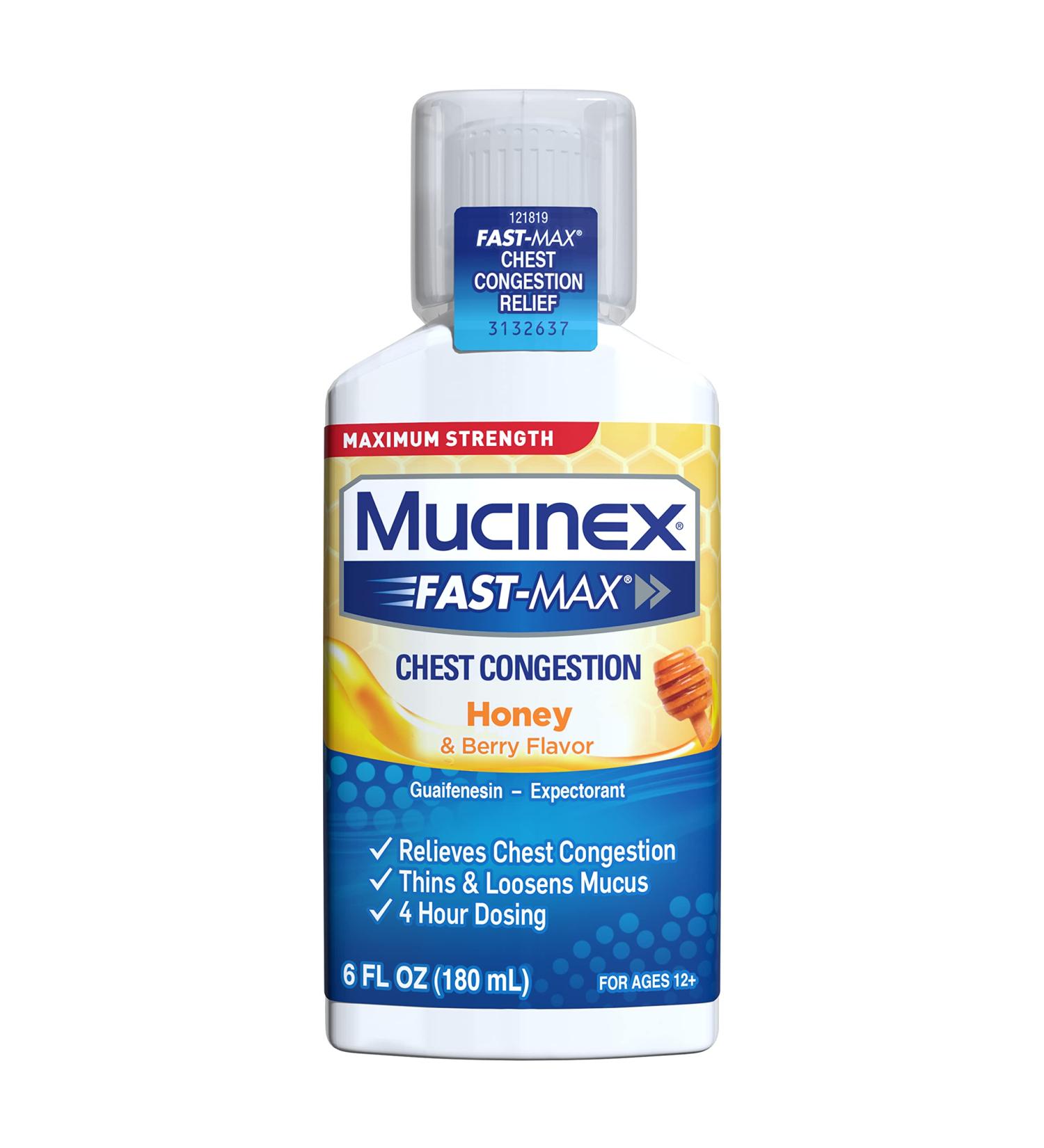 Mucinex Fast-Max Maximum Strength Chest Congestion Relief 6 fl oz - Honey-Berry Flavor - Buy Online on GoSupps.com
