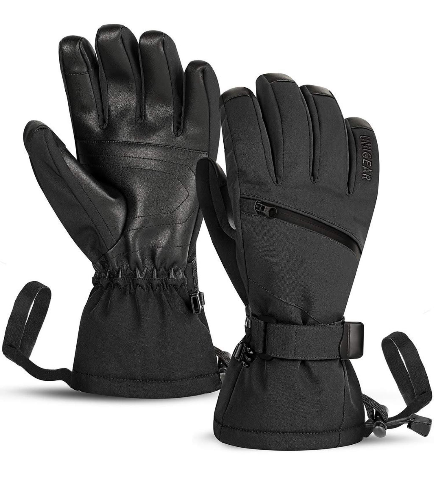 Unigear Ski Gloves for Men & Women Waterproof Slipproof Winter Sport Gloves for Skiing Snowboarding Ice Skating & Hiking Black - Buy Online on GoSupps.com