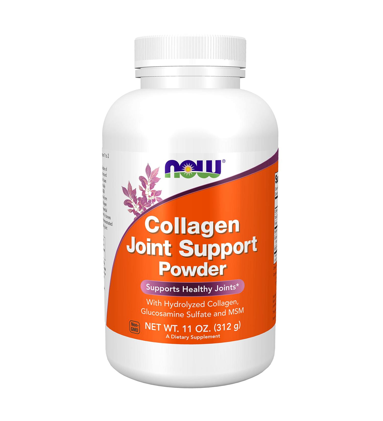 Now Supplements Collagen Joint Support Powder with Beef Gelatin, Glucosamine Sulfate, and MSM - 11-Ounce - Buy Online on GoSupps.com