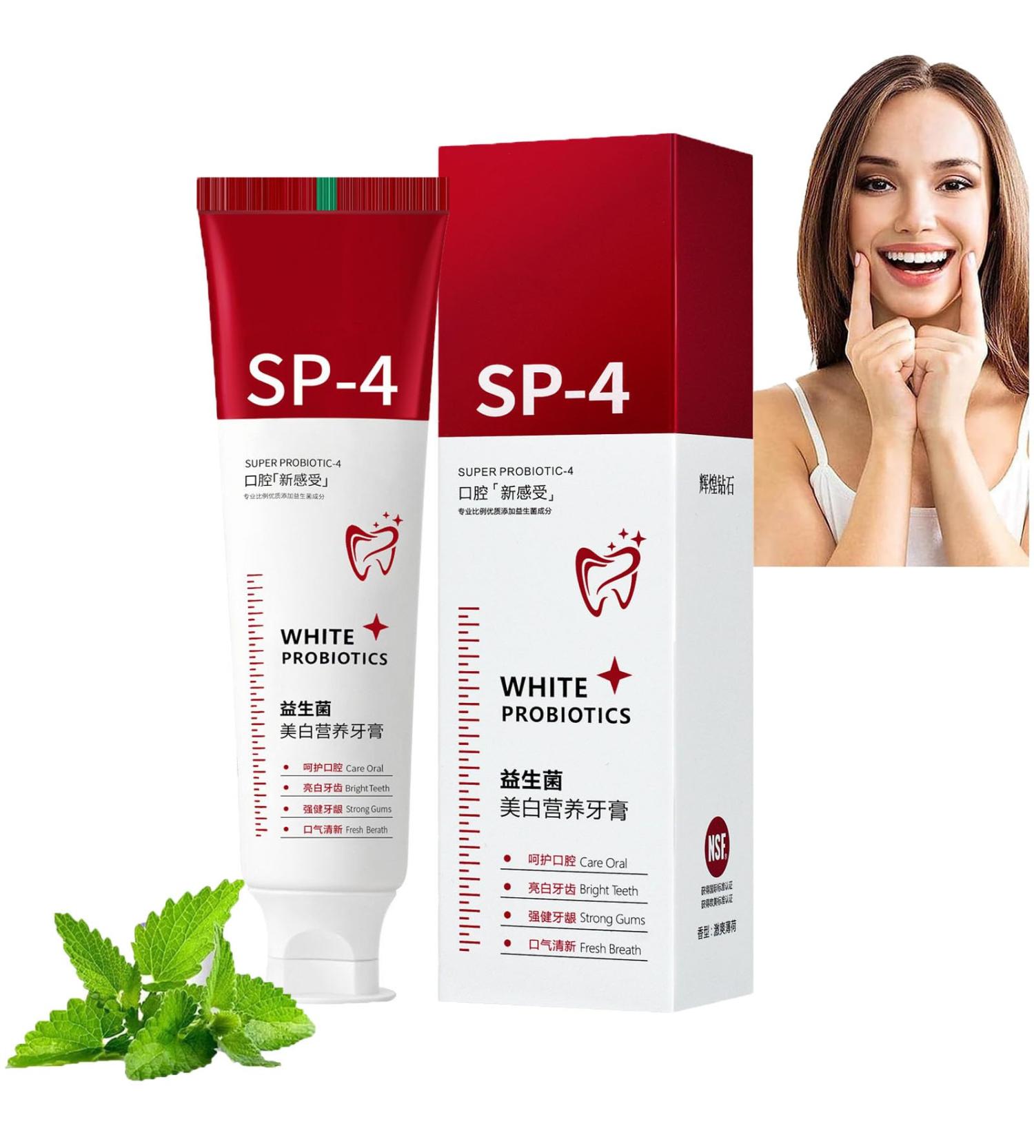 SP-4 Probiotics Whitening Toothpaste - Brightening & Fresh Breath Deep Cleaning Dental Care (1PC) - Shop Internationally - Buy Online on GoSupps.com