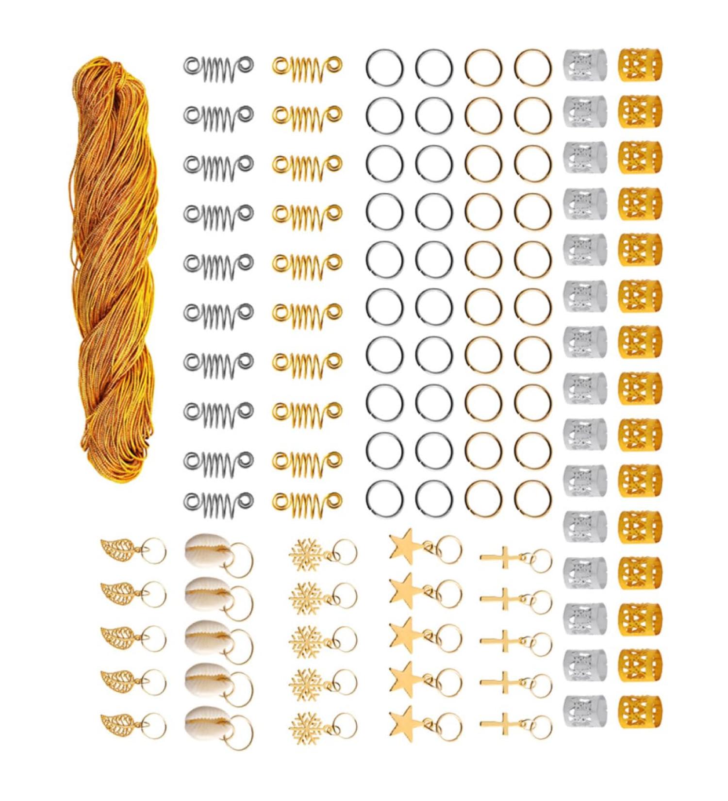 Beavorty 1 Box Wig Accessories hair jewelry for braids braid accessories Hair Decoration Braid hair braiding jewelry Chic Hair Cuffs Hair Buckles gold and silver hair accessories set - Buy Online on GoSupps.com