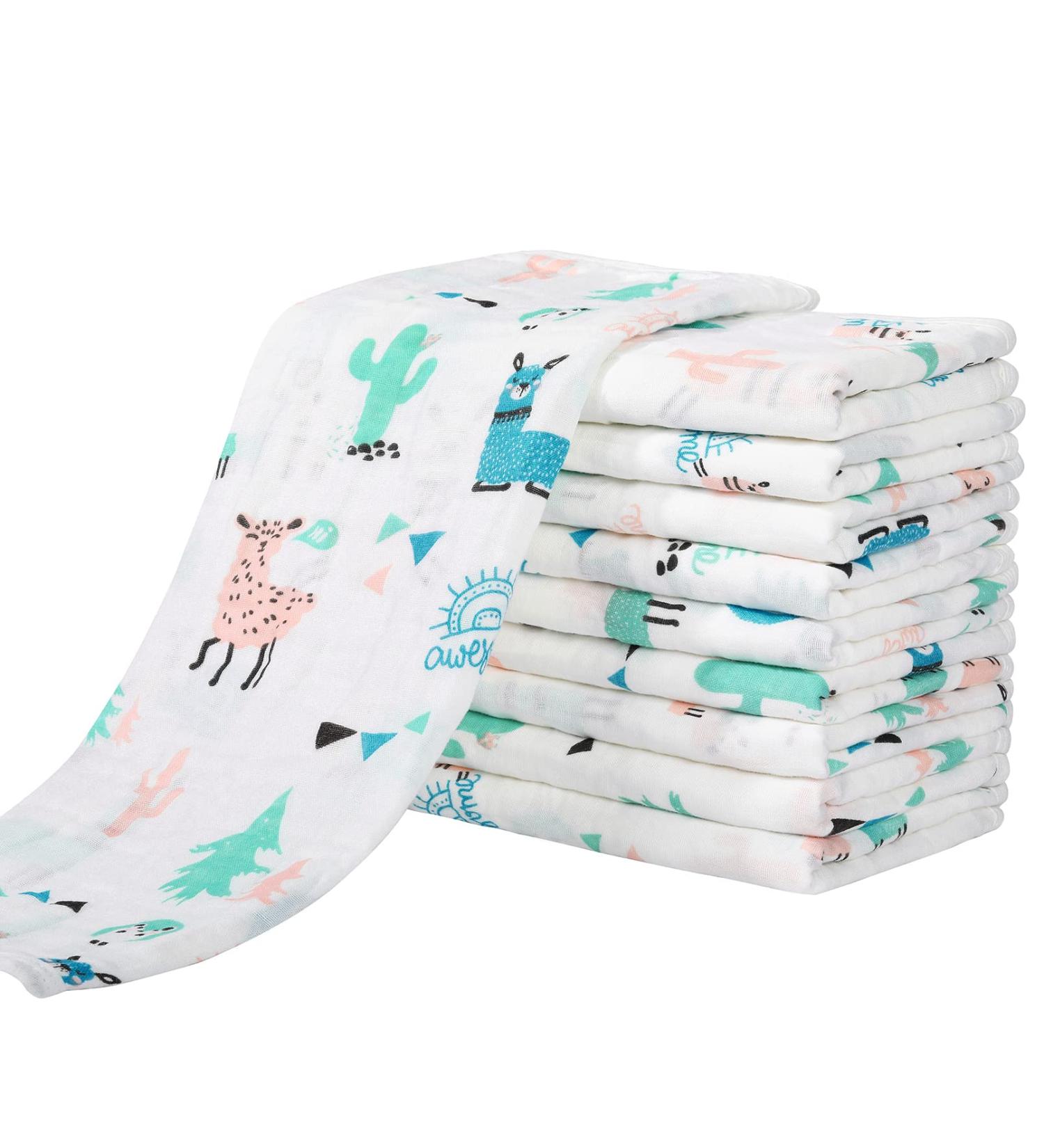 YOOFOSS 10 Pack Fabric Diapers 27x50 cm Absorbent Folding Diapers for Newborns Eco-Friendly Buth Wood & Alpaca Material - Buy Online on GoSupps.com
