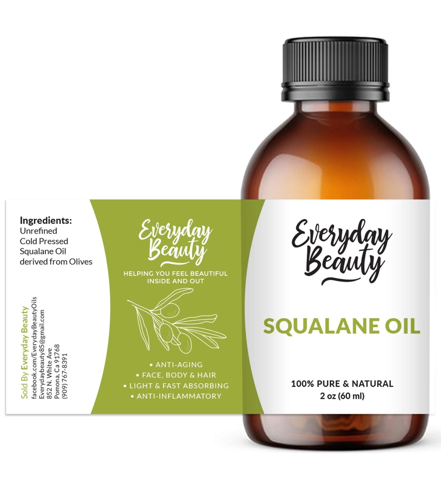 Squalane Oil - 100% Pure & Natural Plant Derived Facial Oil - 2 Fl Oz - Buy Online on GoSupps.com