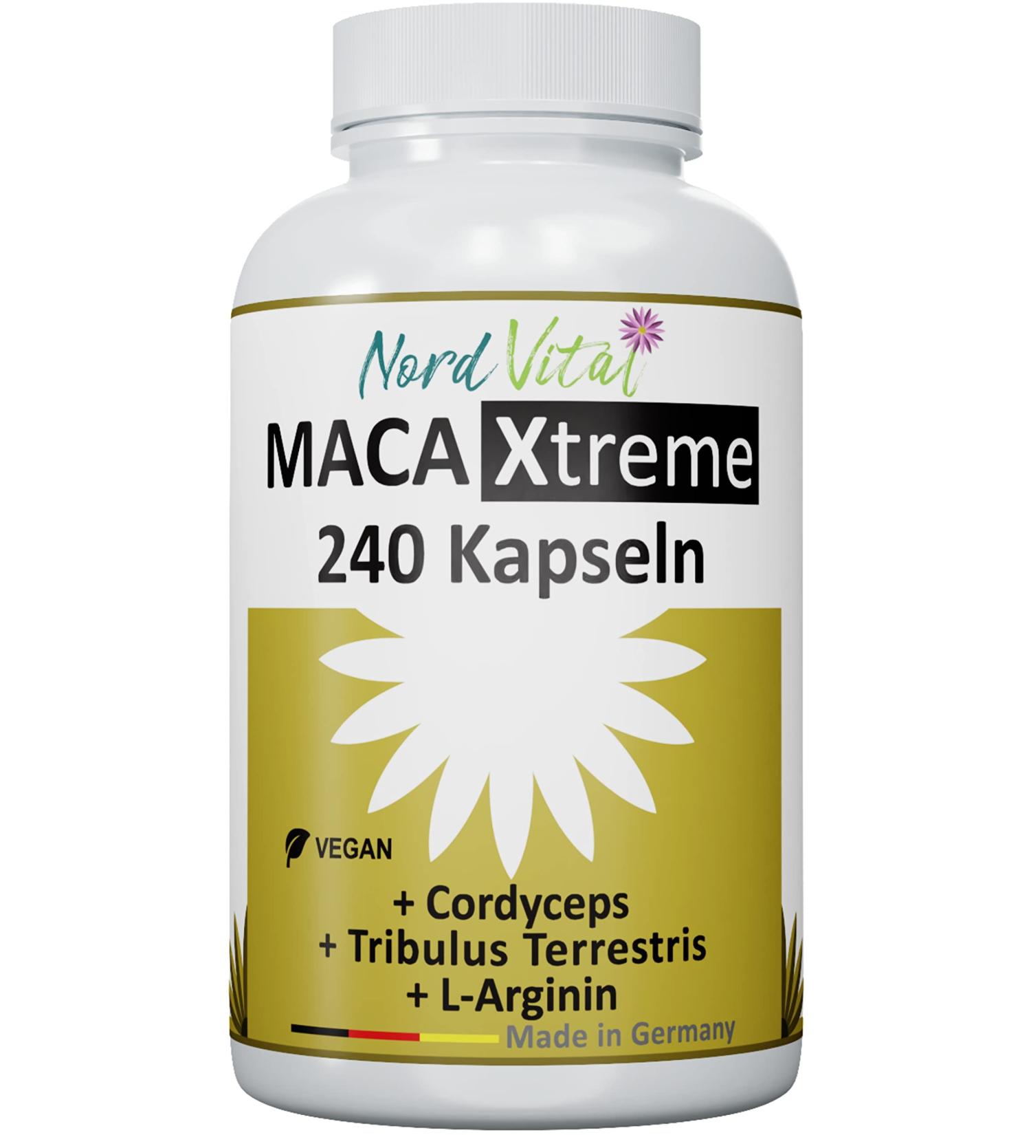 Buy Vegan Maca Gold Capsules - 240 High-Dose Capsules with Cordyceps L-Arginine Tribulus Zinc & Selenium - Made in Germany - International Shipping Available - Buy Online on GoSupps.com