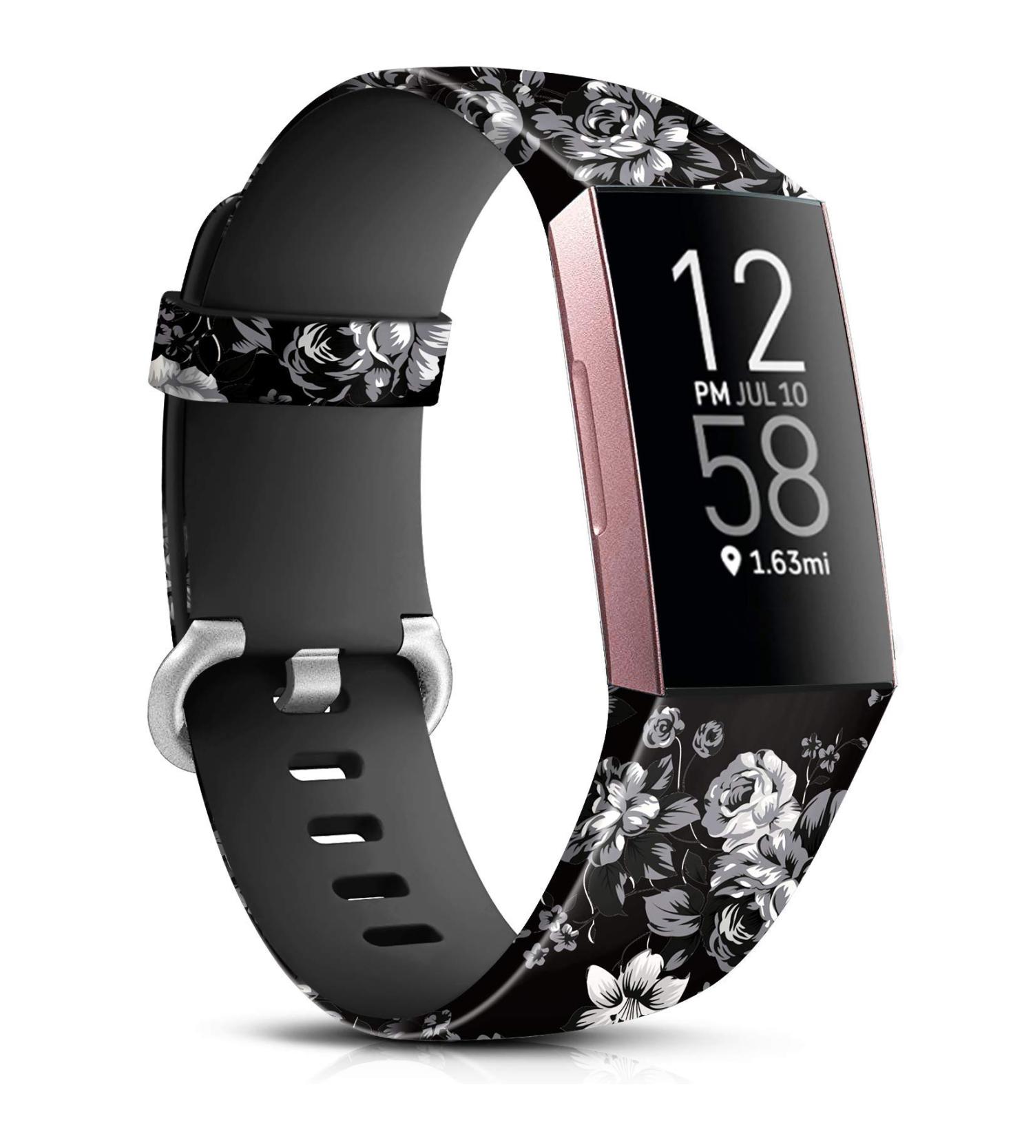 Maledan Compatible with Fitbit Charge 4/Fitbit Charge 3 Bands for Women Girls  Soft Adjustable Accessories Printed Strap Replacement for Fitbit Charge 4/Charge 3 Fitness Tracker  Small  Grey Floral Small Size (5.5"-7.1") Pâ¦ - Buy Online on GoSupps.com