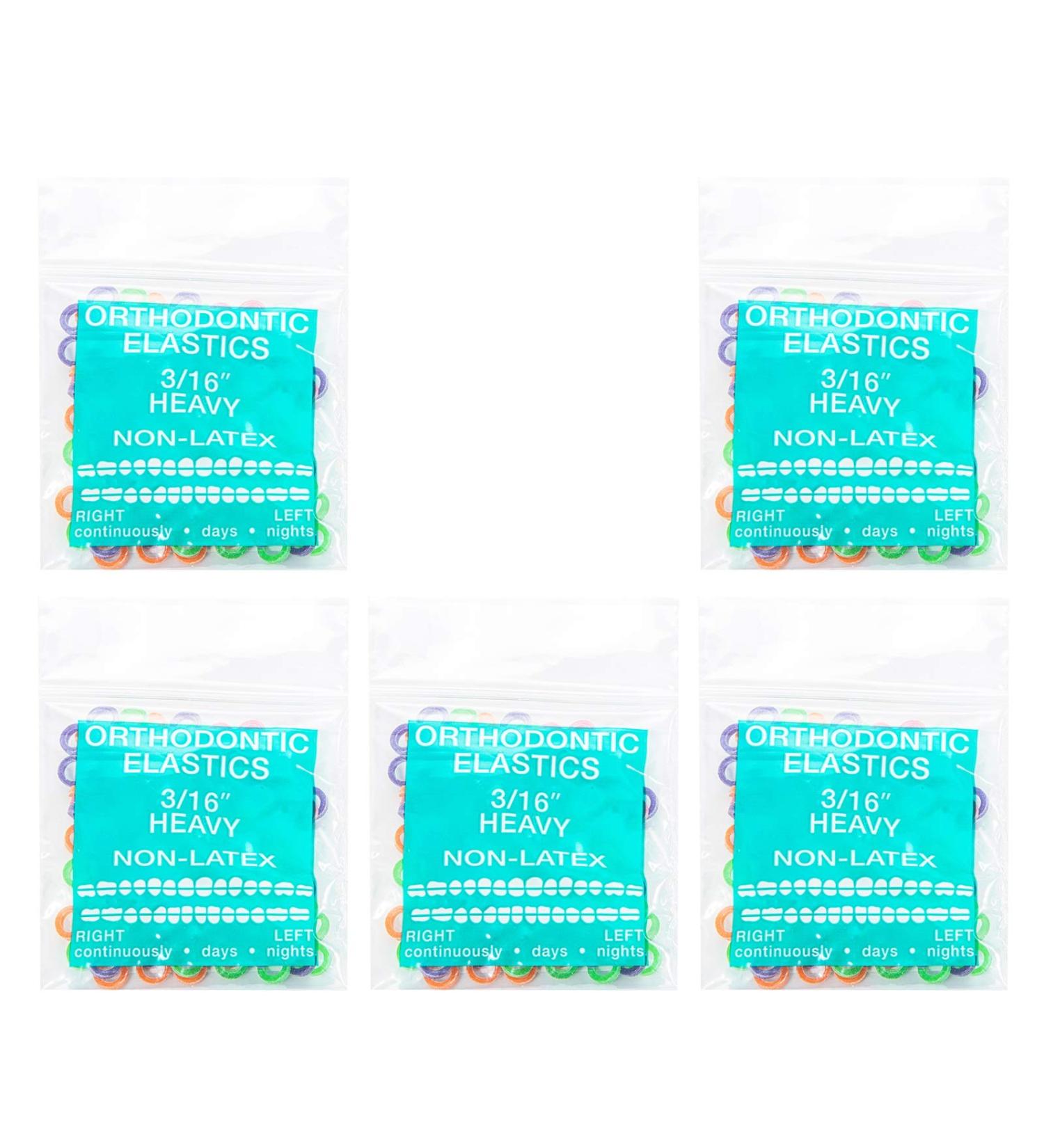 JMU Orthodontic Neon Elastics 3/16 Inch Heavy 6.5oz 500 Pack - Latex Free Dental Rubber Bands - Made in USA - Buy Online on GoSupps.com